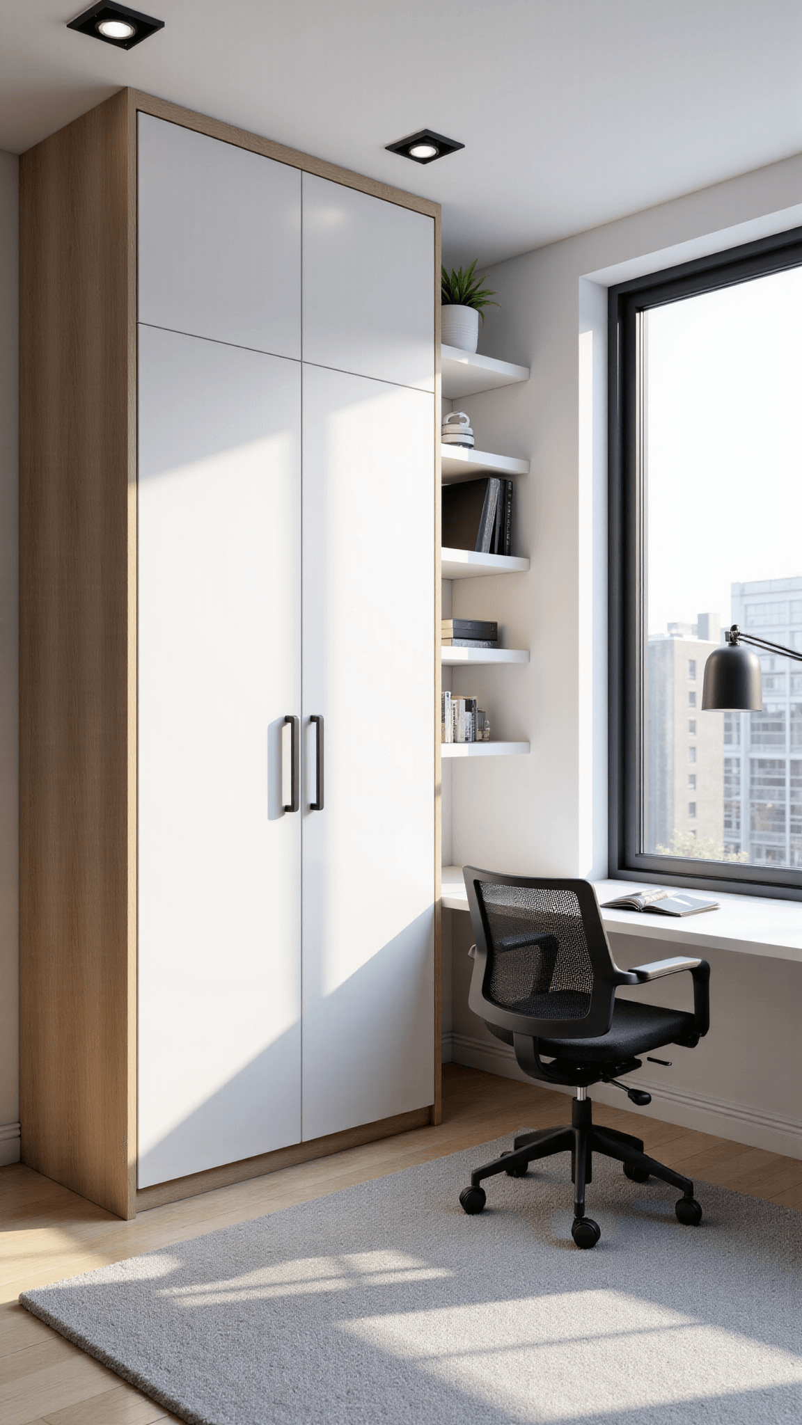 1059modern Minimalist Guest Office Murphy Bed