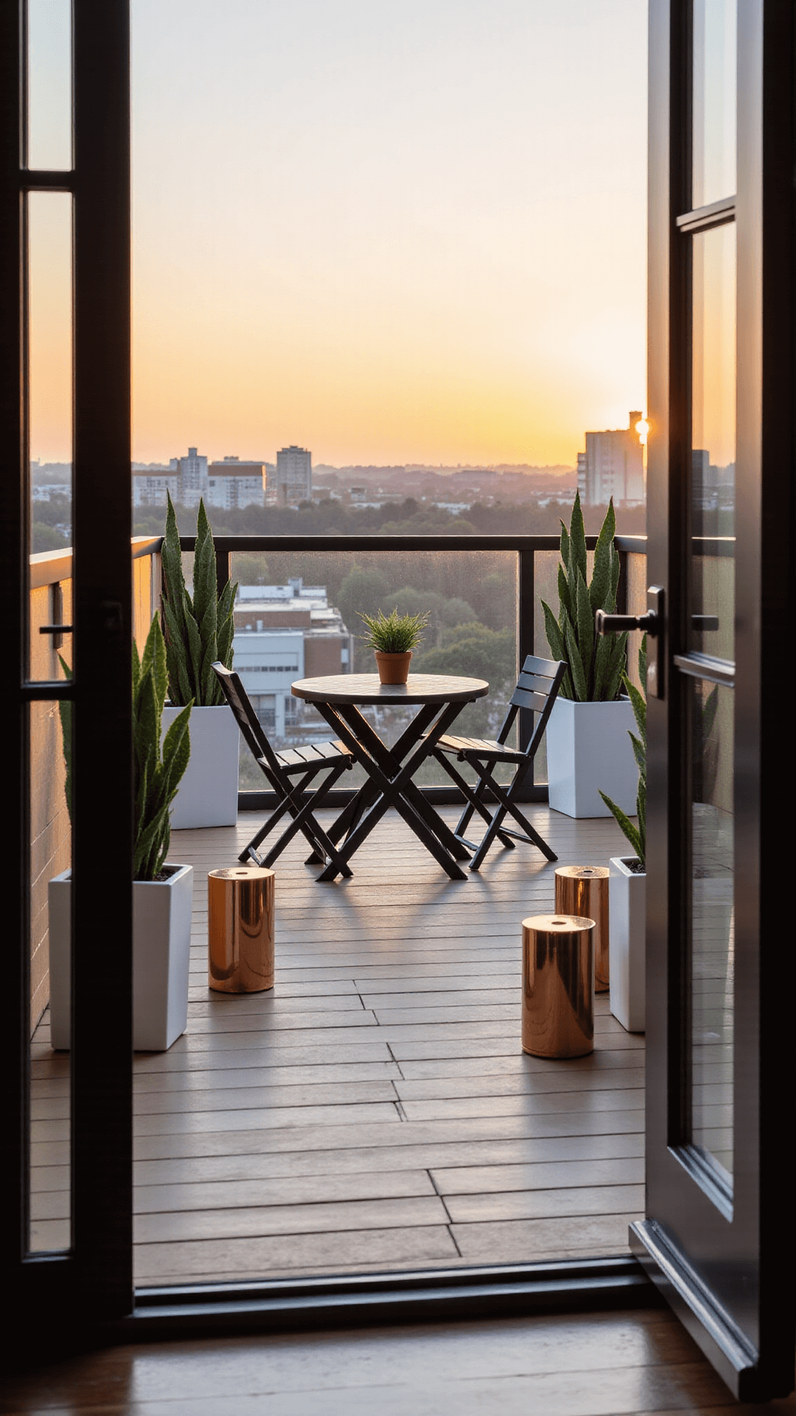 1156modern Minimalist Balcony Sunset