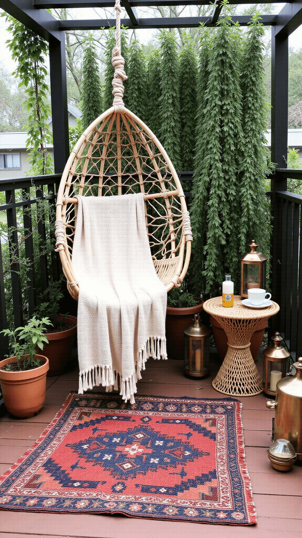 1157cozy Boho Balcony Nook