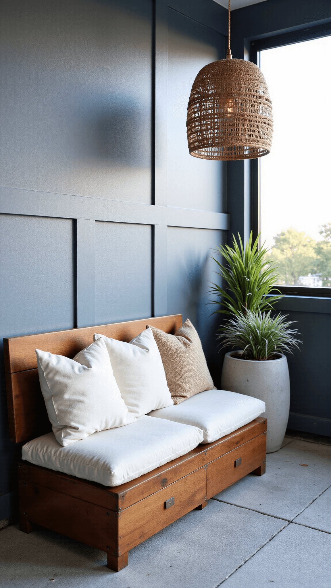 1159blue Hour Textured Balcony Corner