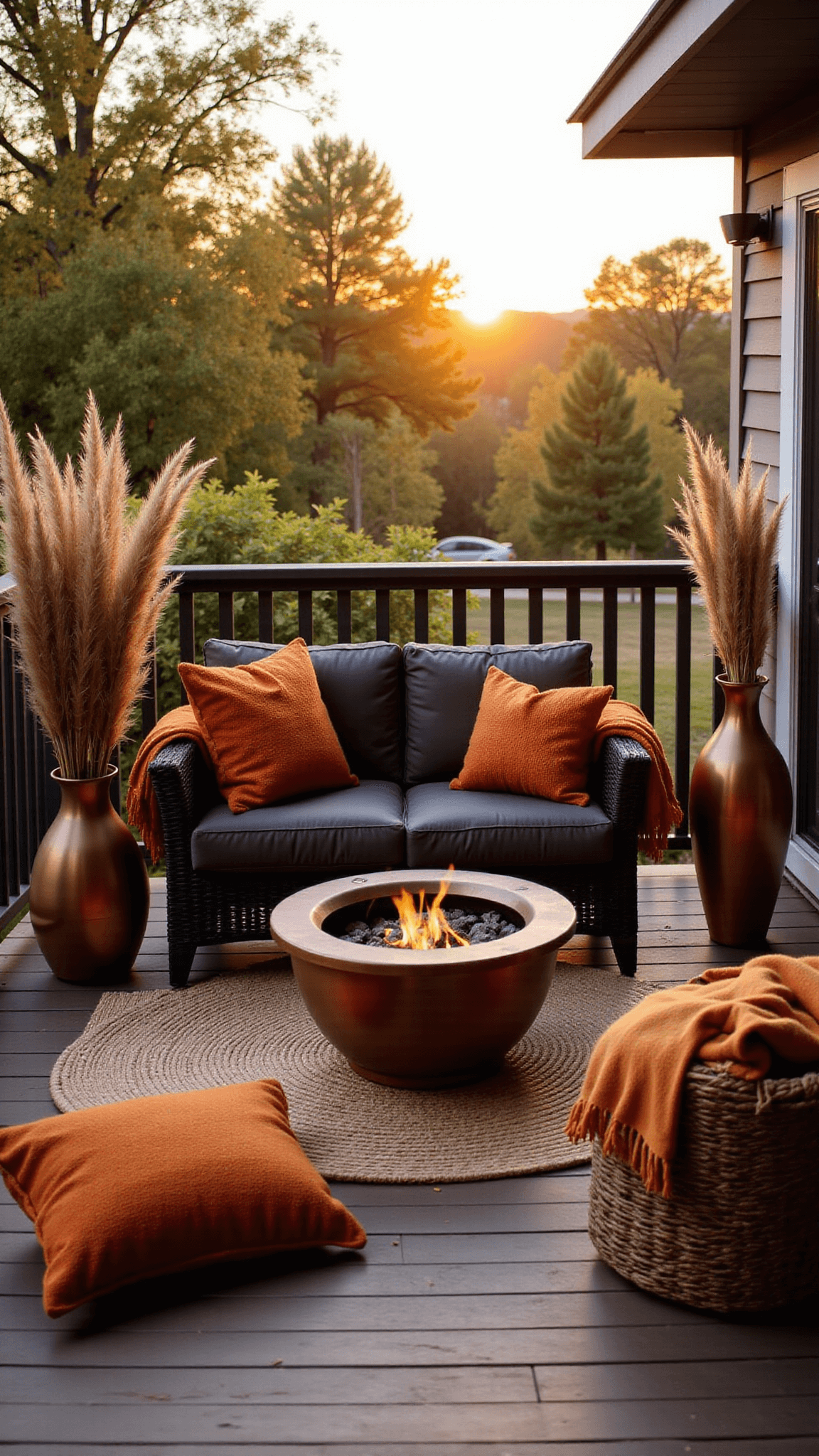 1161cozy Autumn Balcony Sunset