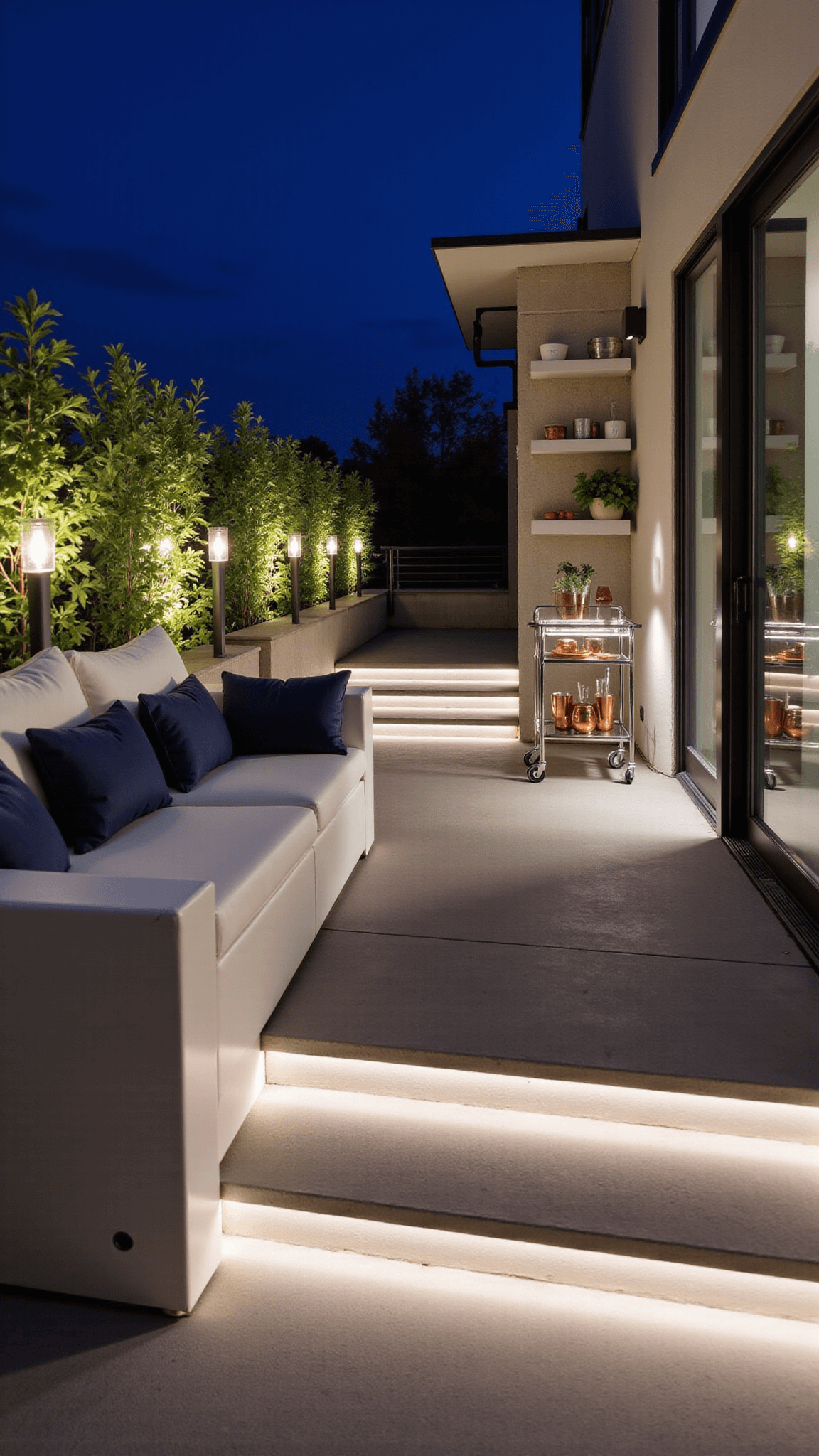 1162modern Balcony Night Entertainment Setup