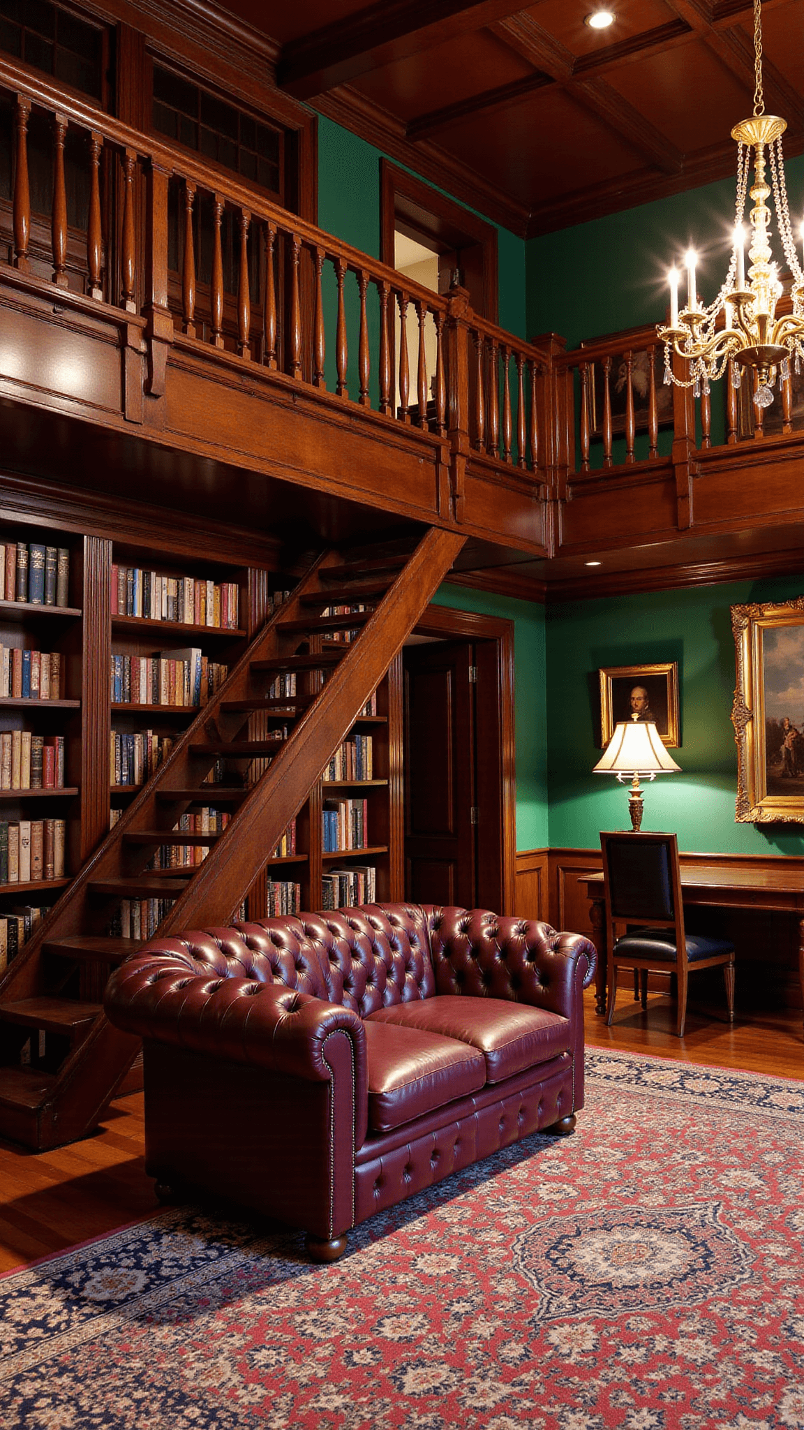 1444luxury Classic Library Evening Wide