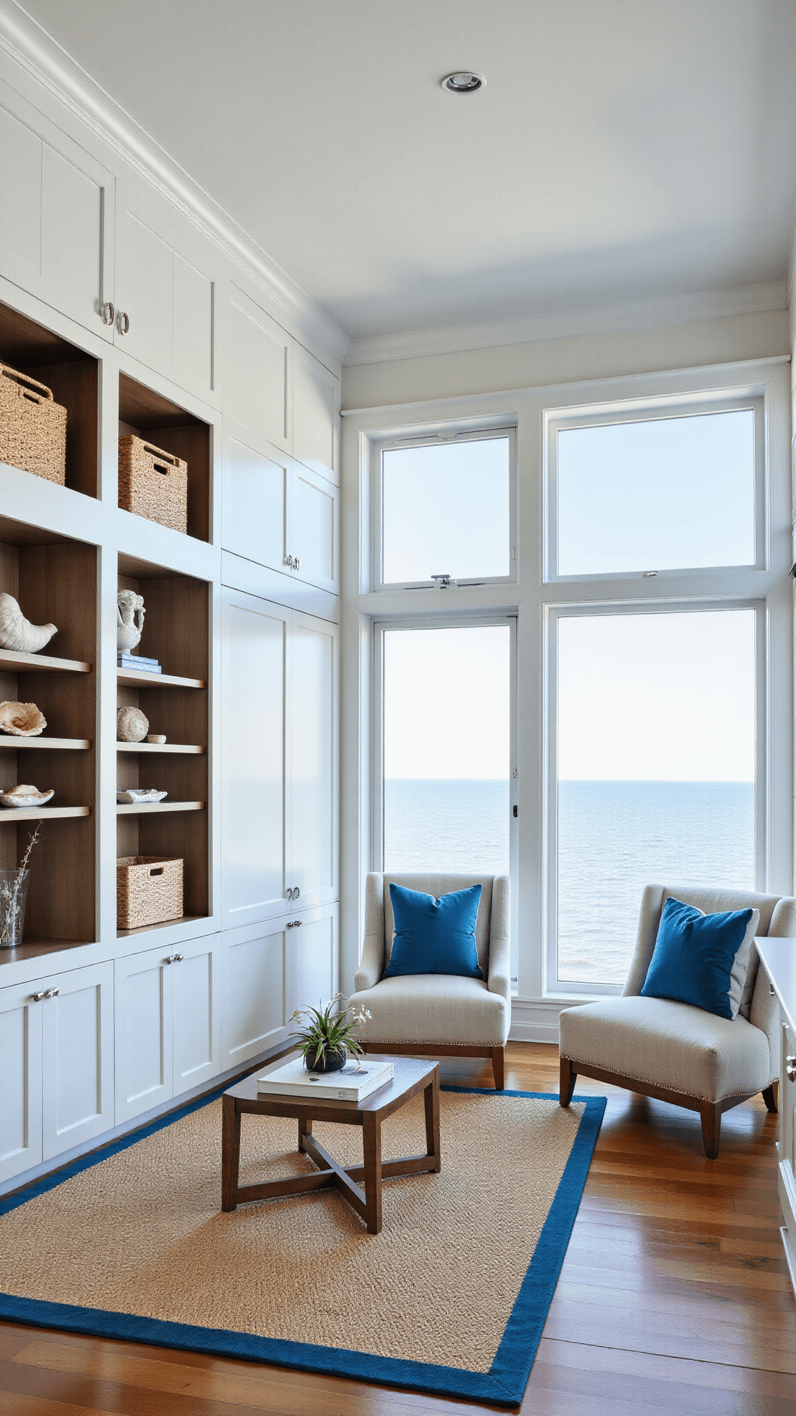 1445contemporary Coastal Library With Ocean View
