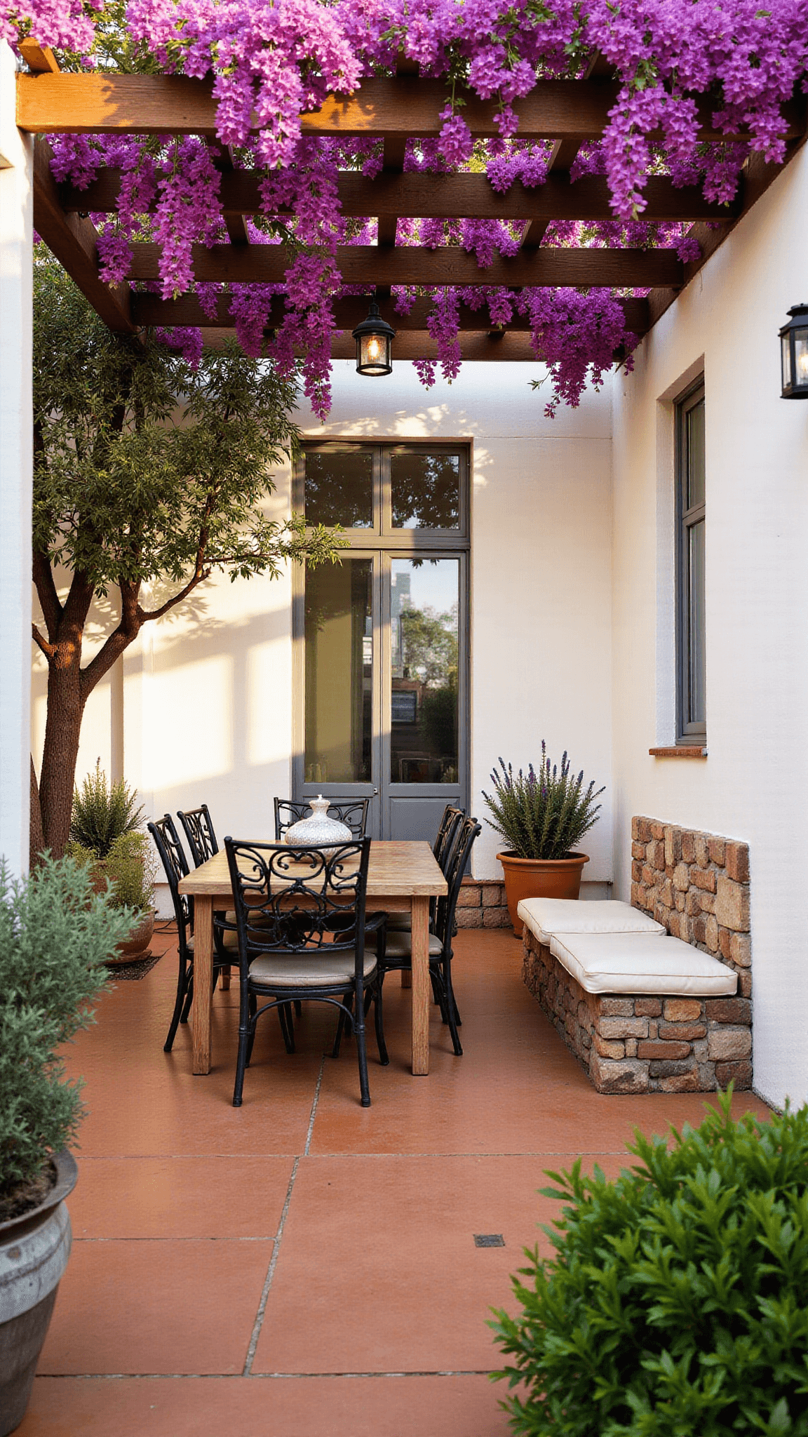 2031mediterranean Courtyard Golden Hour