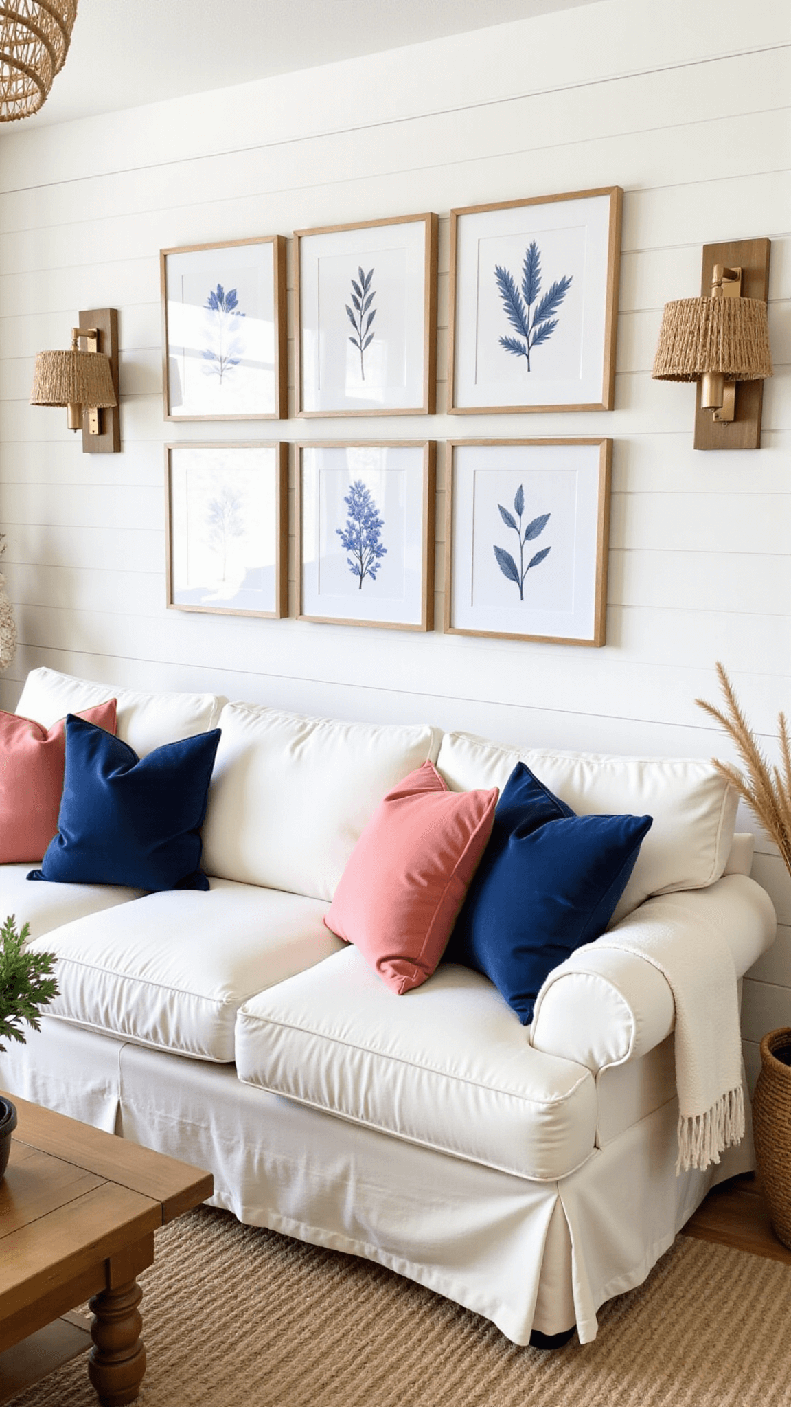 2520coastal Botanical Living Room Decor