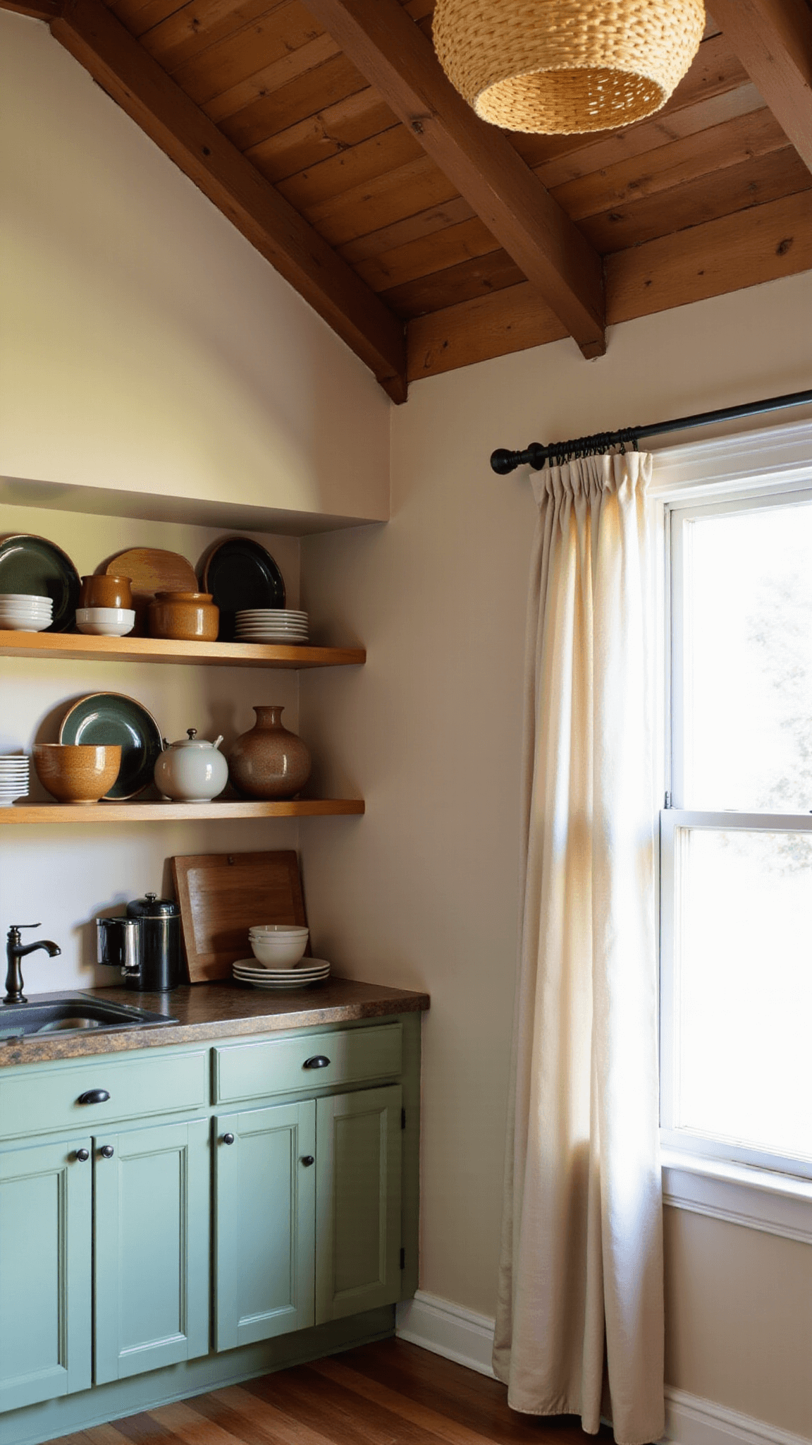 2683cozy Farmhouse Kitchen Morning Beams