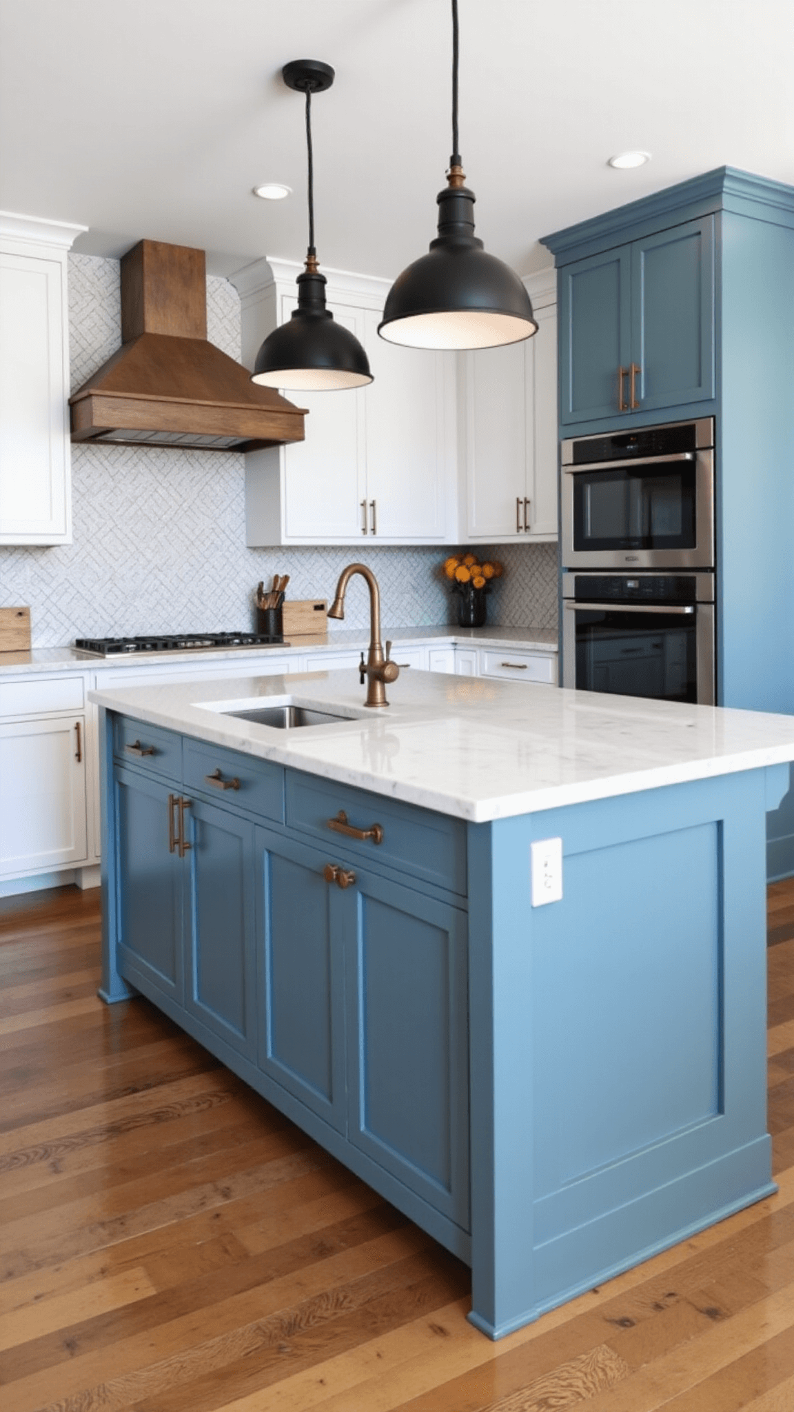 2685modern Farmhouse Blue Island Kitchen