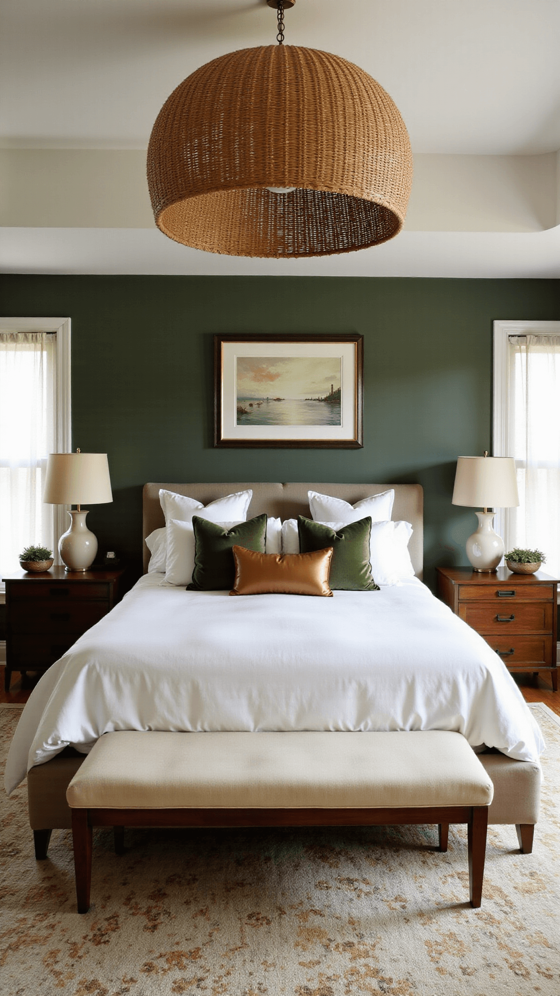 2698luxury Sage Bedroom Golden Hour