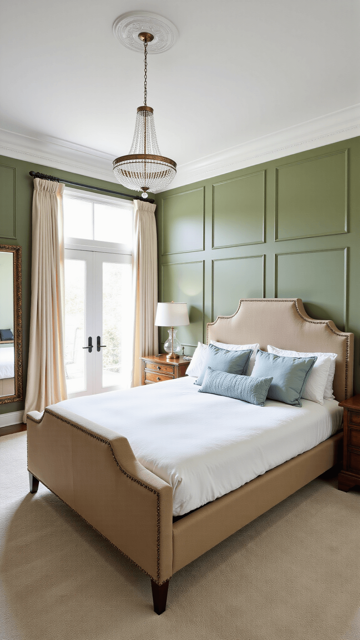 2702modern Traditional Sage Bedroom