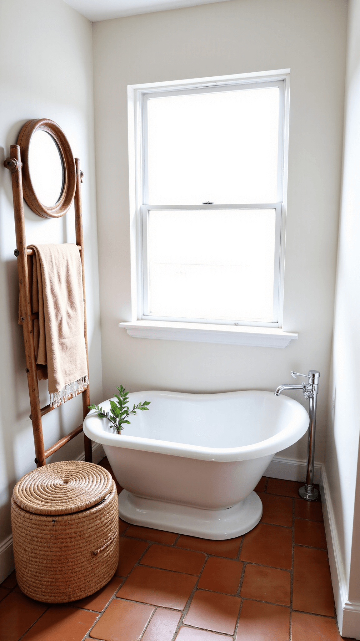 2868modern Boho Bathroom Clawfoot Tub Natural Light