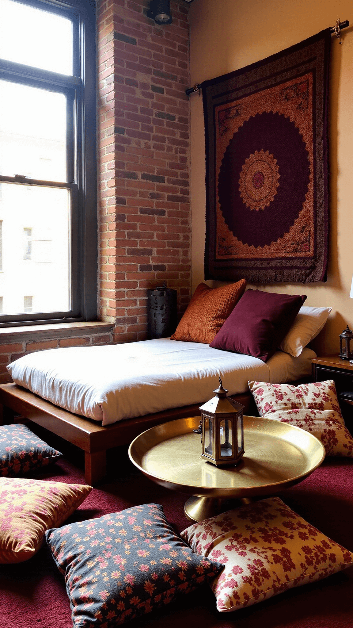 925boho Bedroom Brick Morning Light