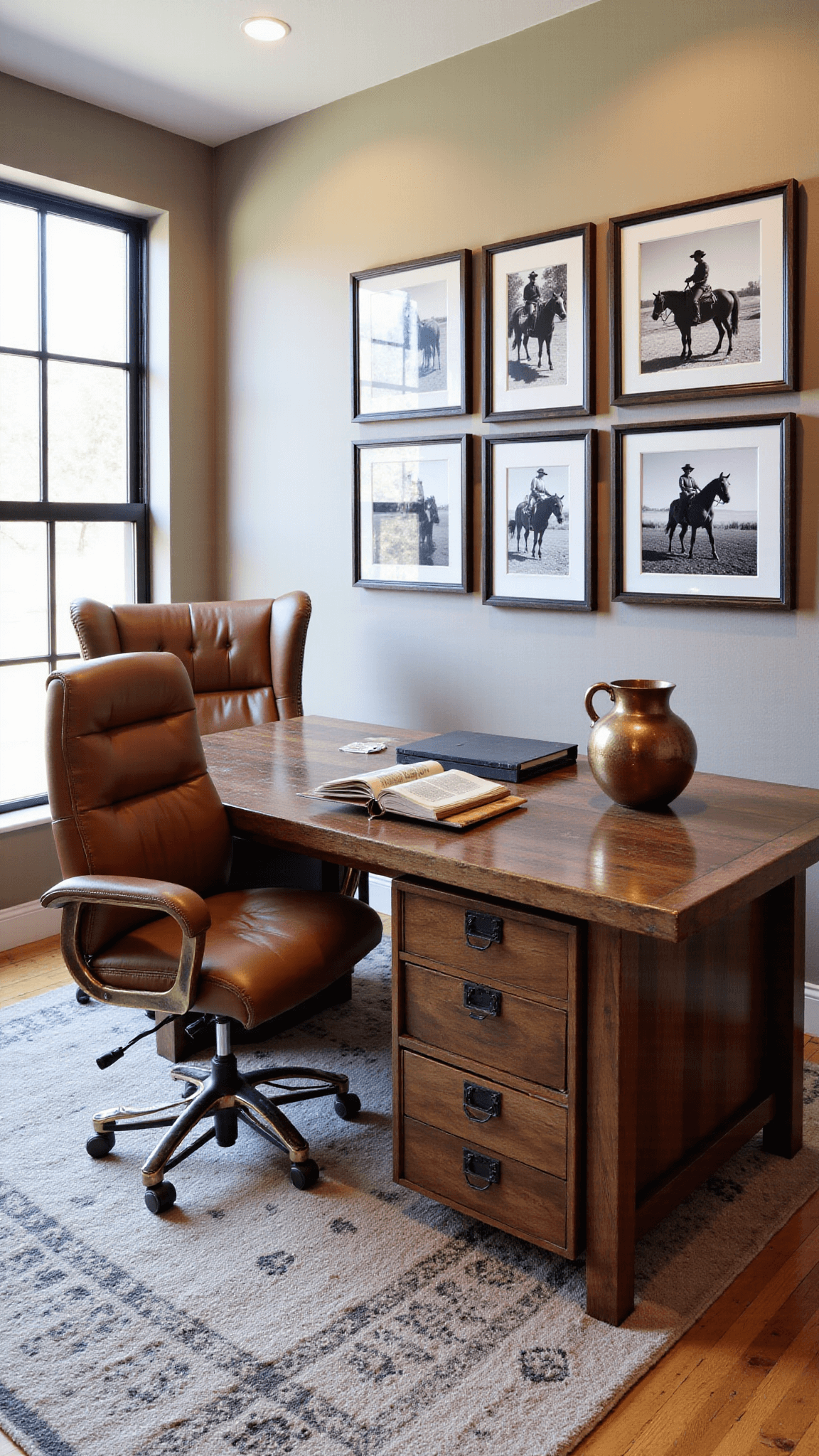 2025 Interior Design Trends: Creating Spaces with Soul and Character 3226modern Cowboy Office Leather Brass