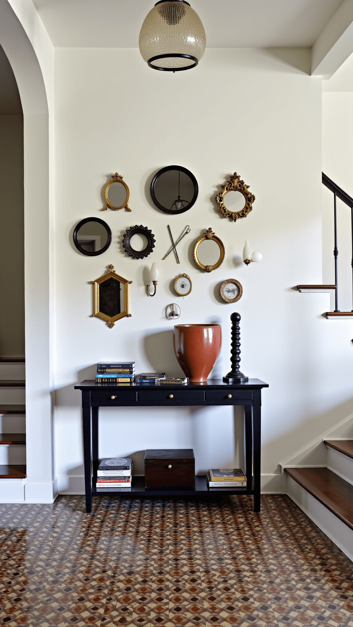 2025 Interior Design Trends: Creating Spaces with Soul and Character 3231eclectic Foyer Gallery Wall Curved Stairs