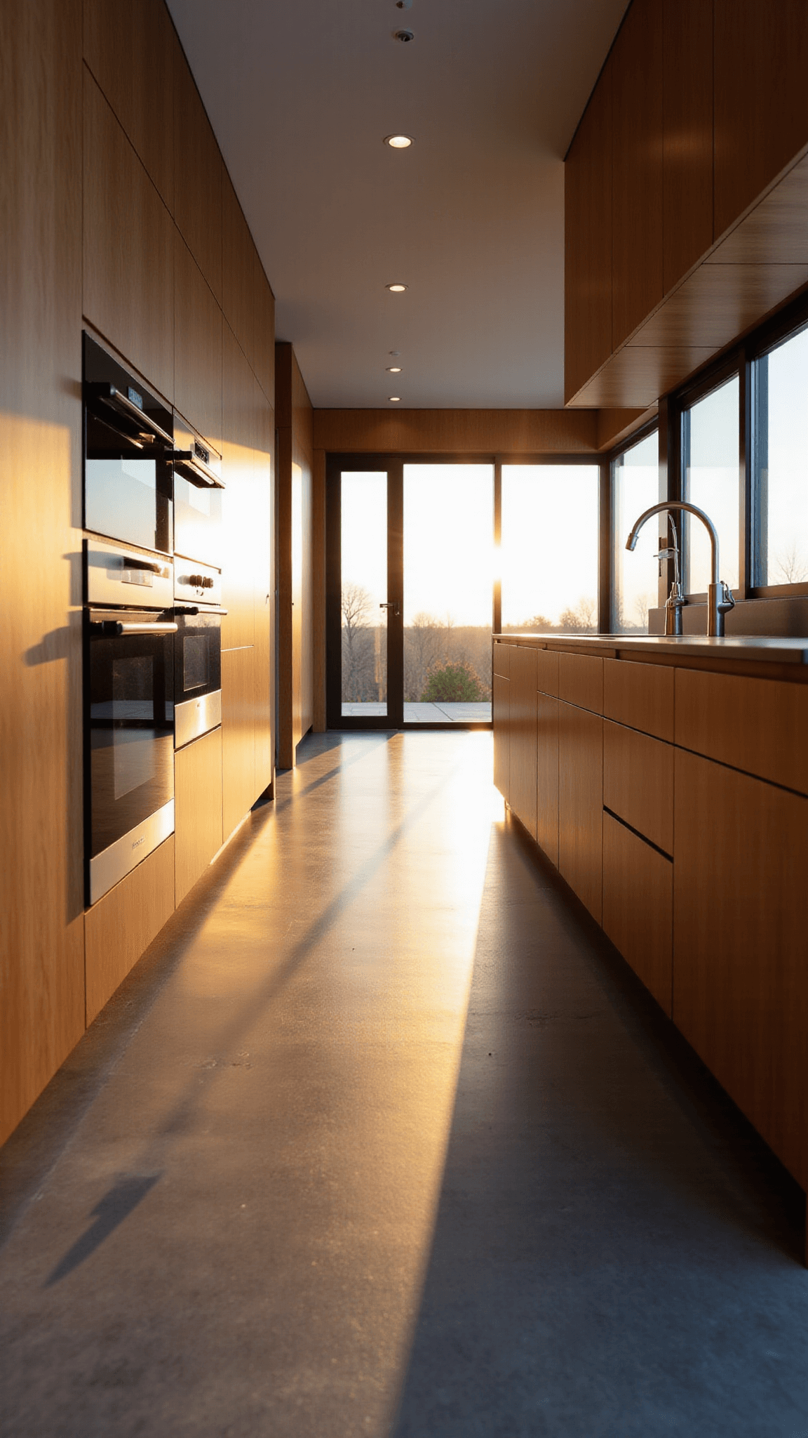3268modern Minimalist Kitchen Golden Hour