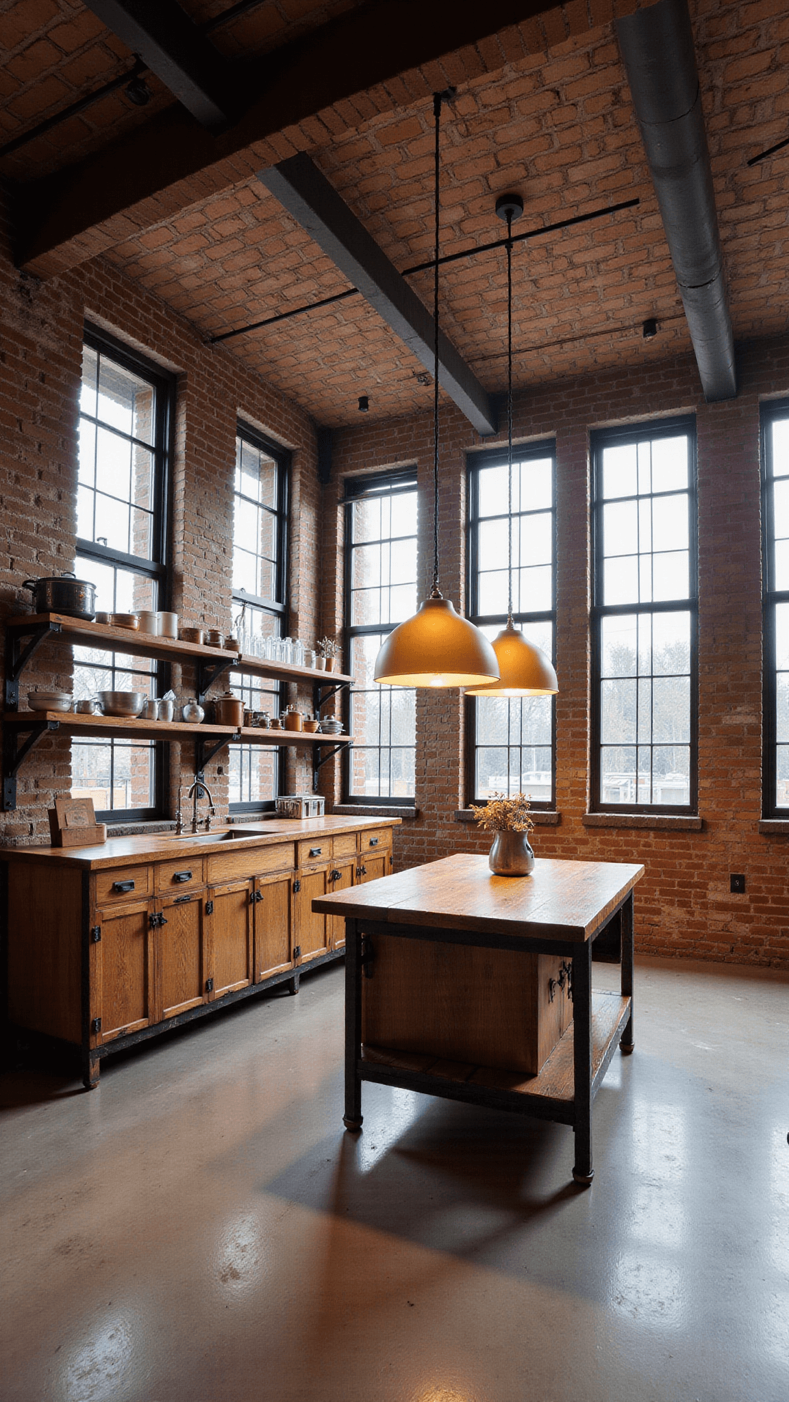 3269industrial Loft Kitchen Rustic Daylight
