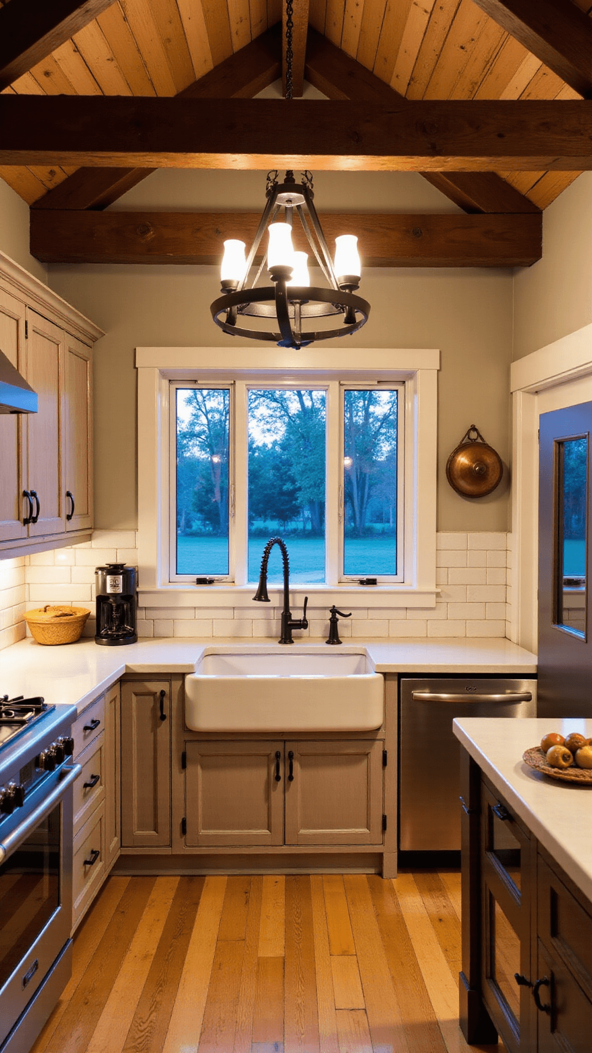 3270rustic Farmhouse Kitchen Dusk Ambiance