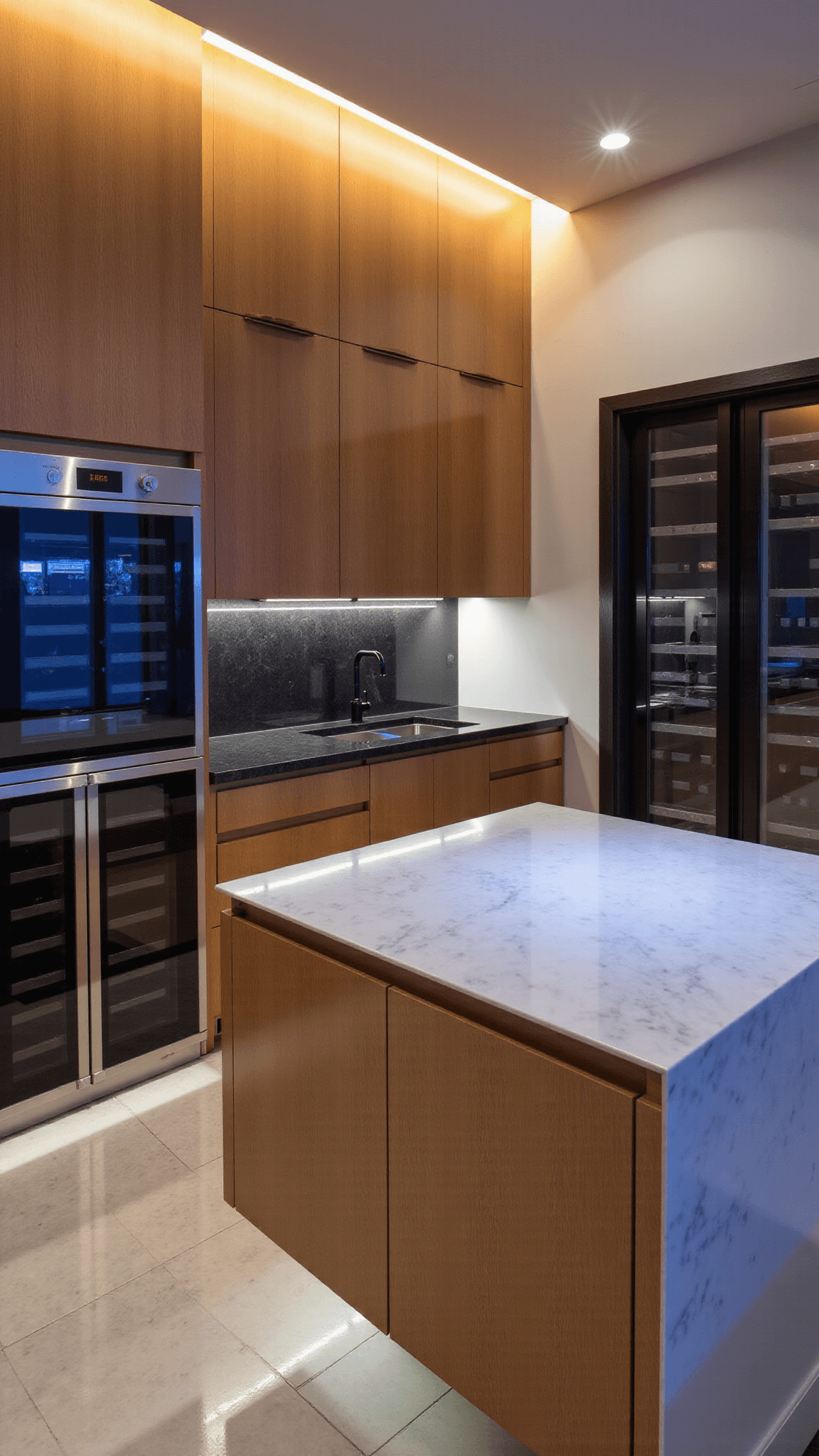 3271modern Kitchen Blue Hour Lighting