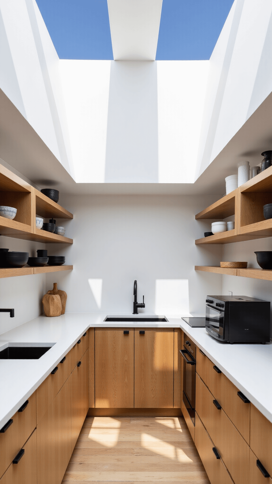 3273scandinavian Oak Kitchen Skylights