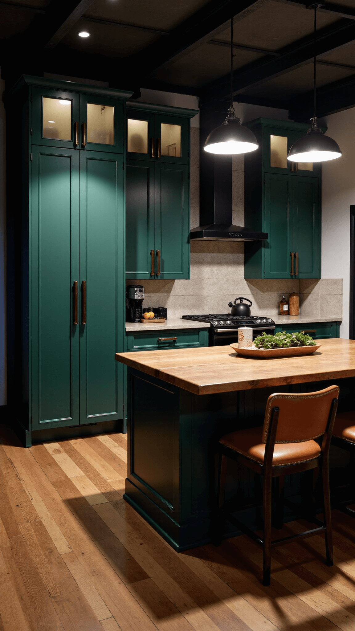 3310moody Forest Green Kitchen Dramatic