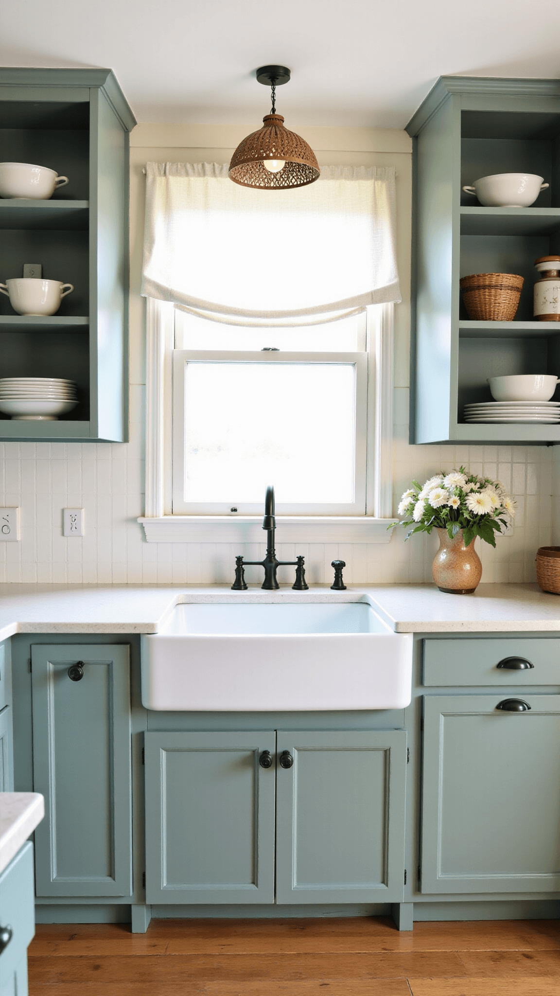 3359country Cottage Sage Kitchen Interior