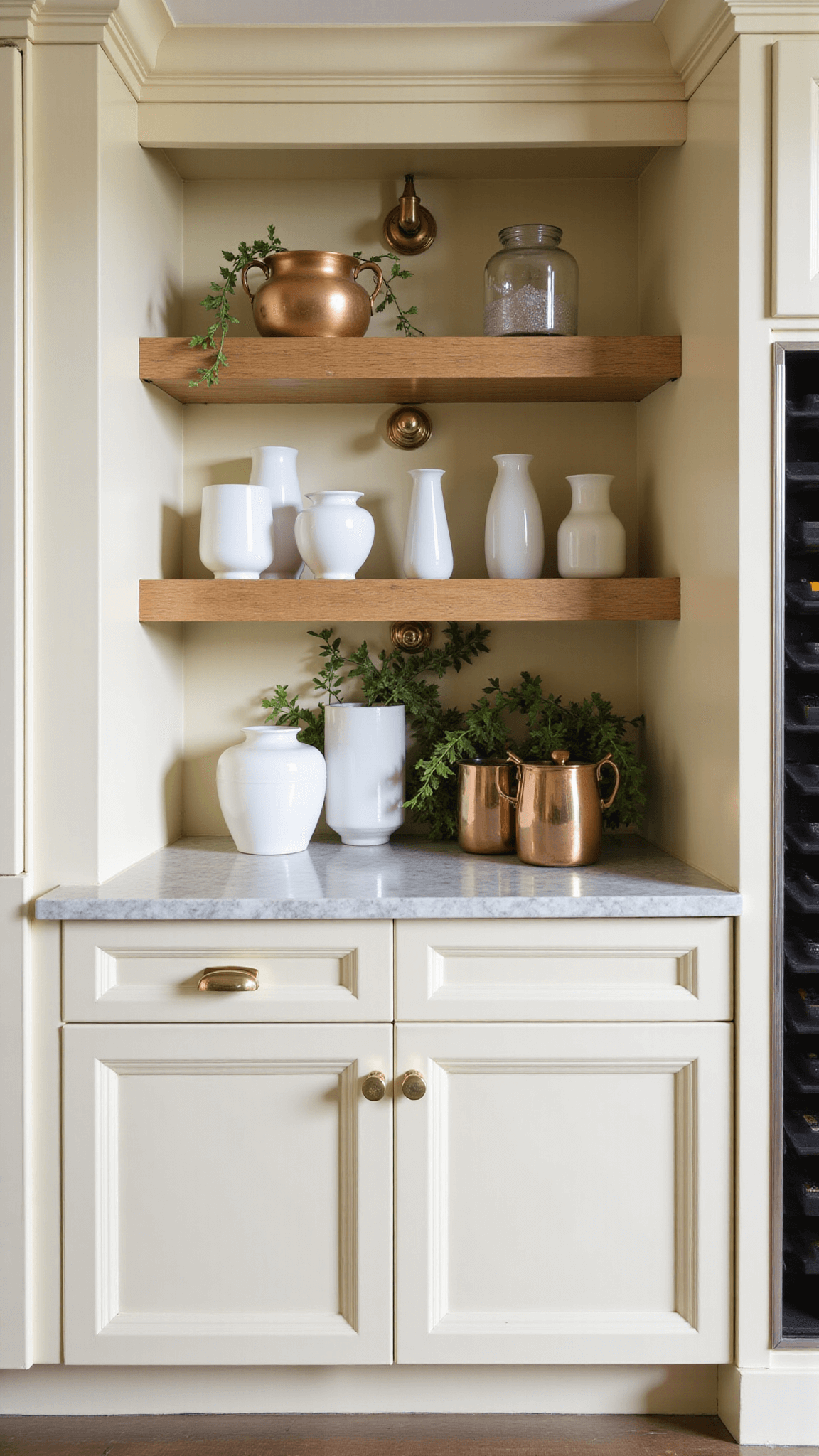3378cream Kitchen Custom Cabinets Wine Storage