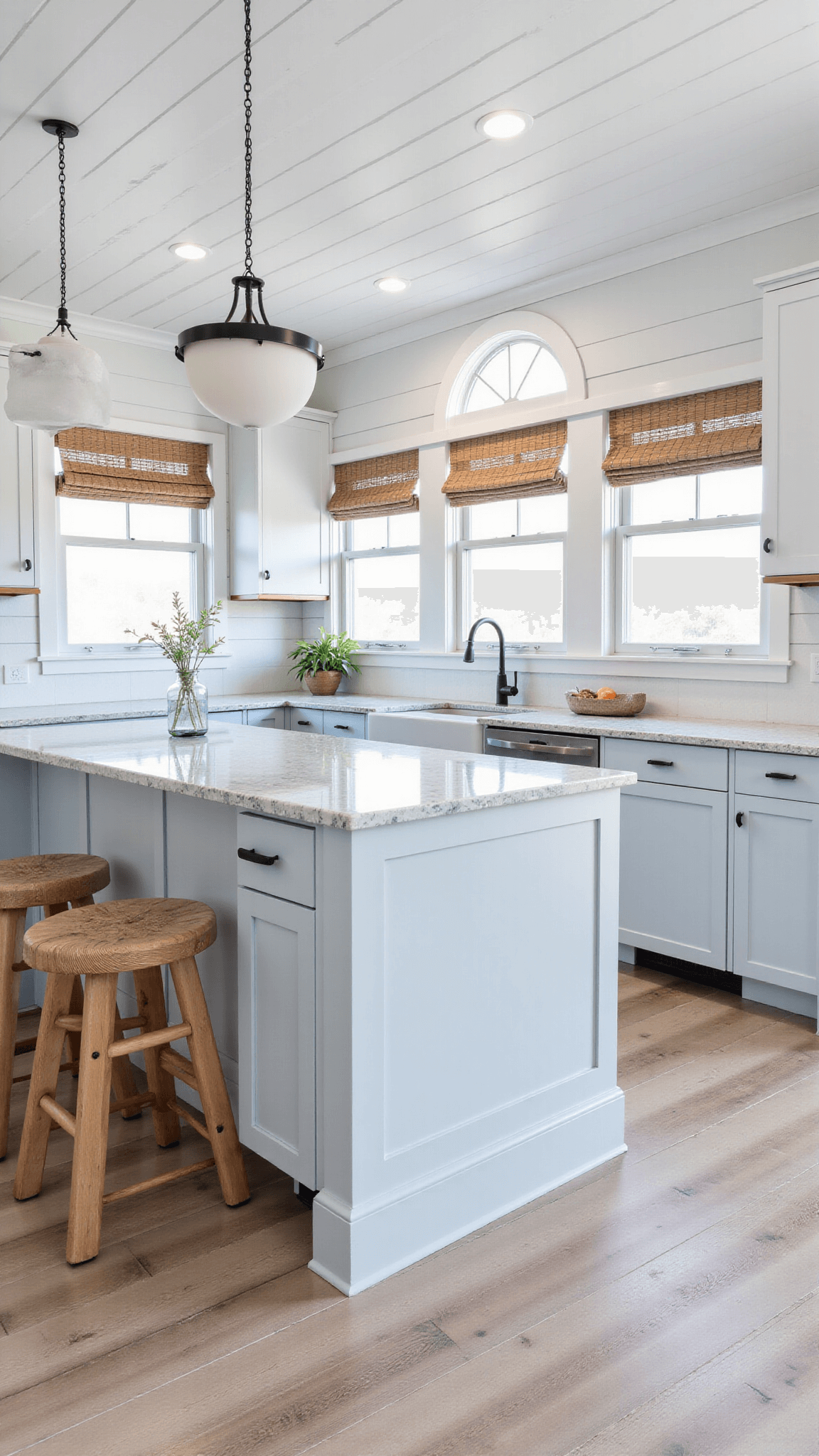 3385coastal Kitchen Oak Seaglass Modern
