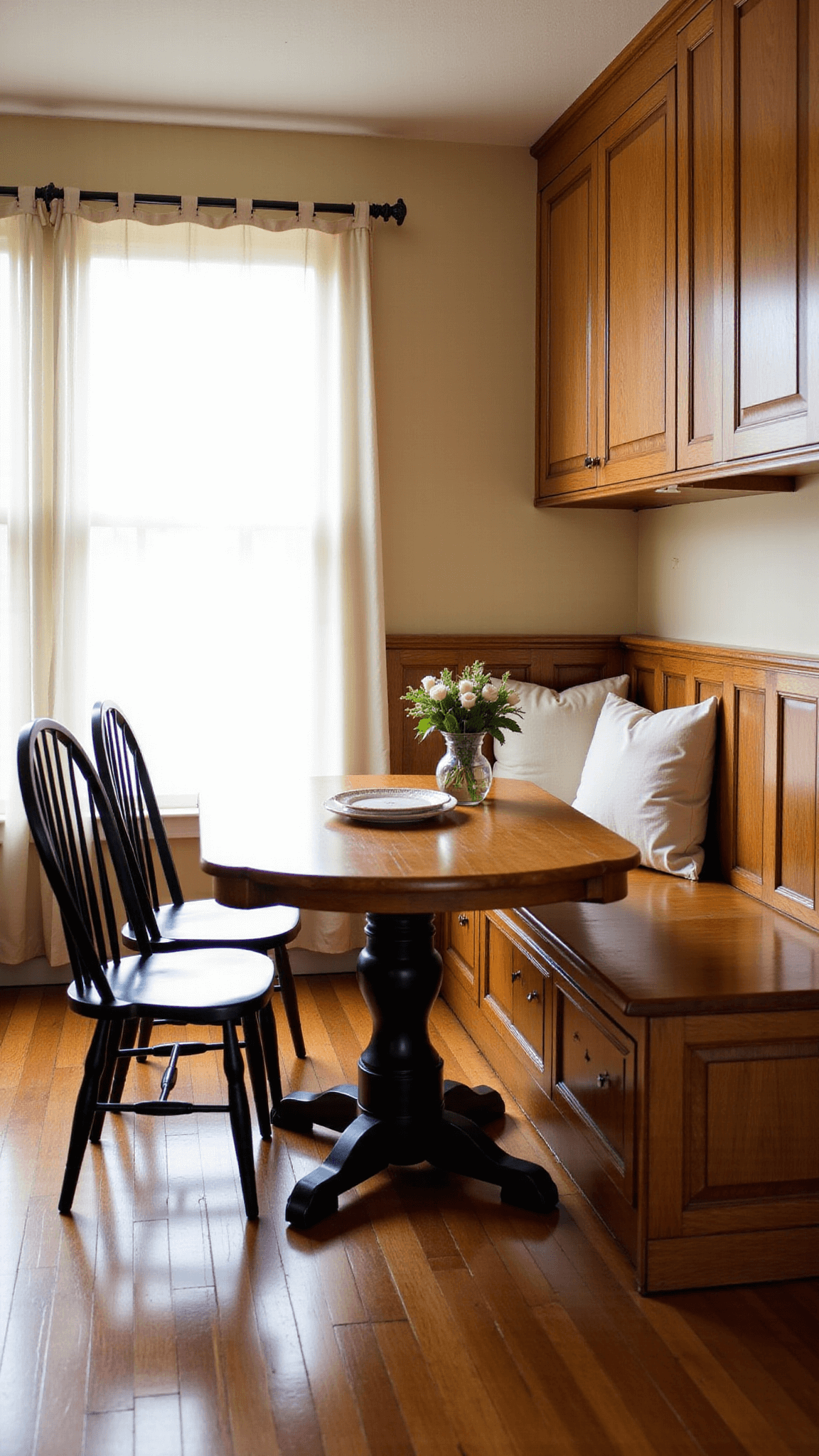 3416breakfast Nook Oak Kitchen Morning