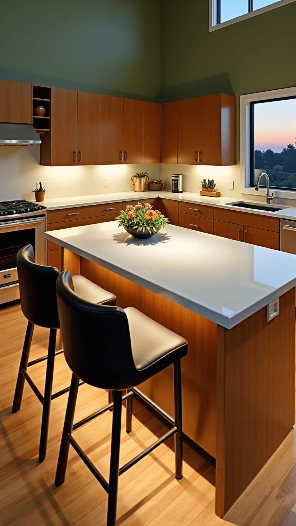 3417modern Kitchen Dusk Lighting