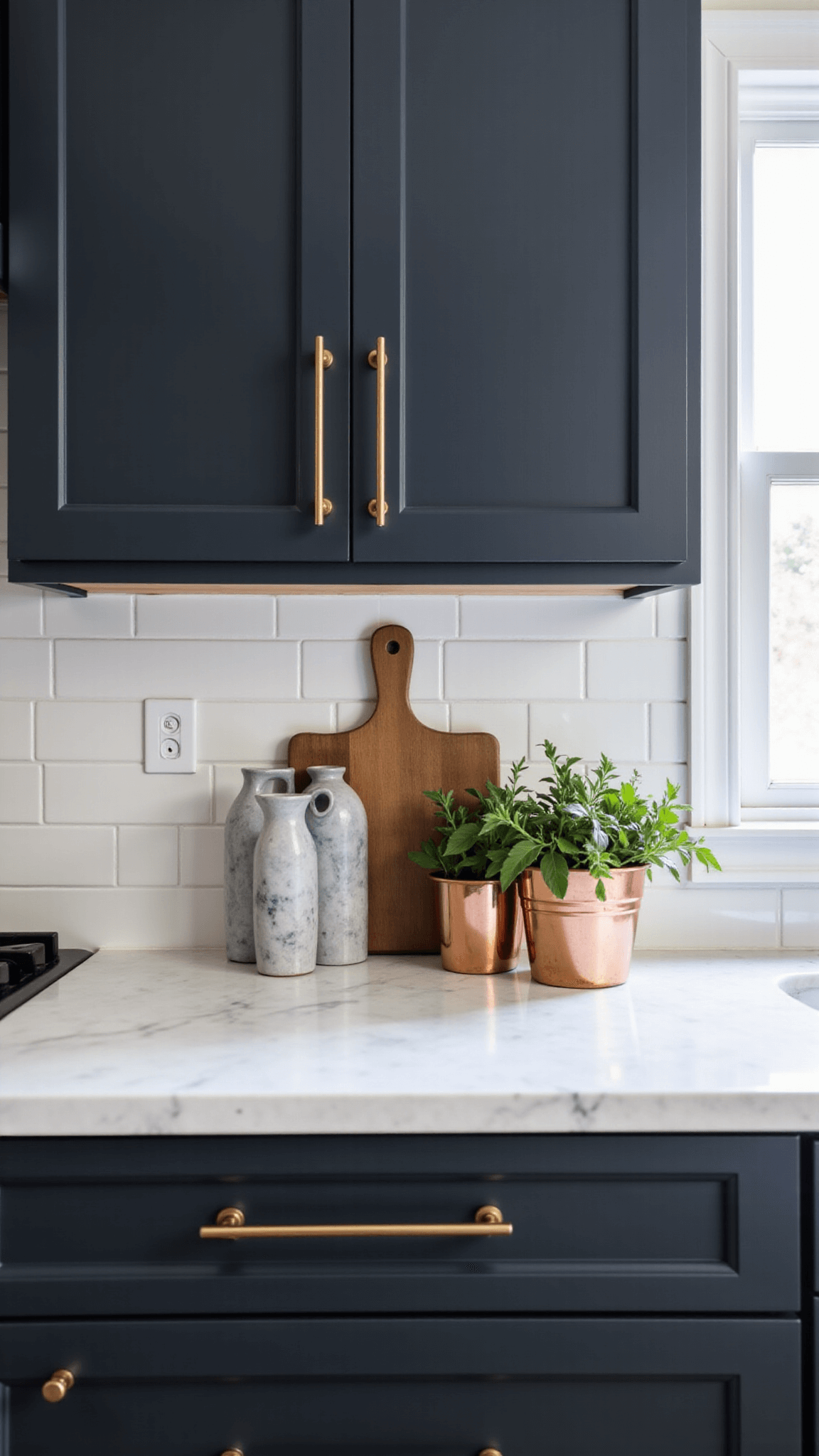 3420modern Grey Cabinet Brass Detail