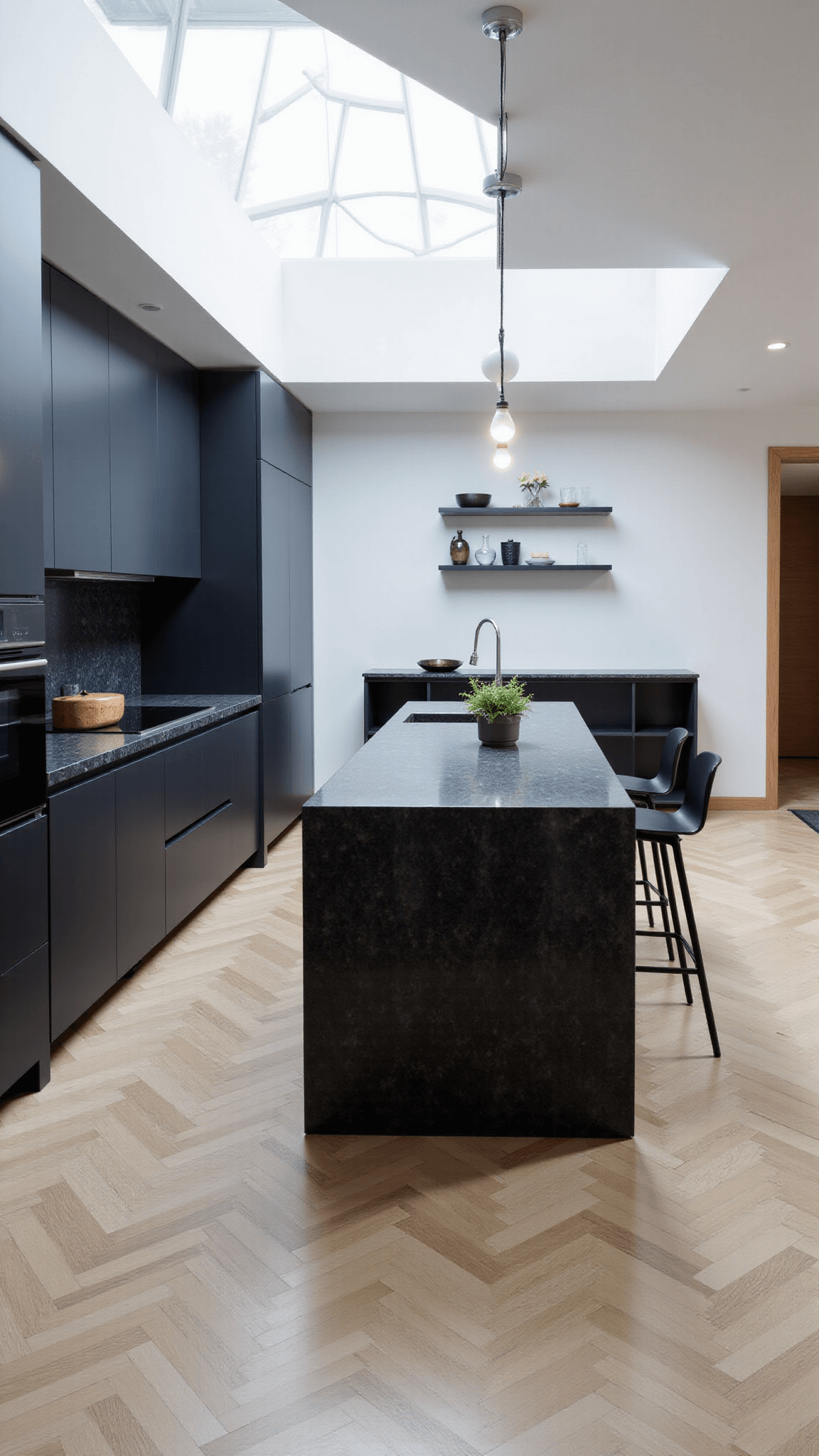 3421minimalist Grey Kitchen Skylight