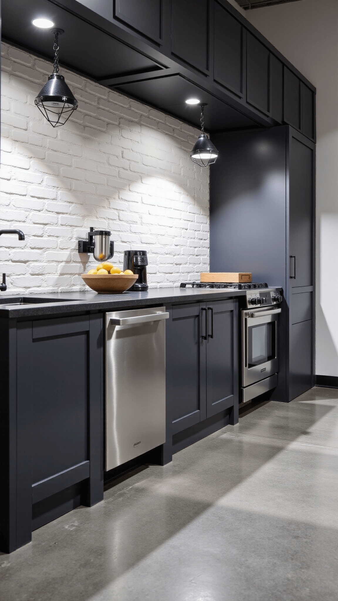 3424industrial Modern Kitchen Grey Brick