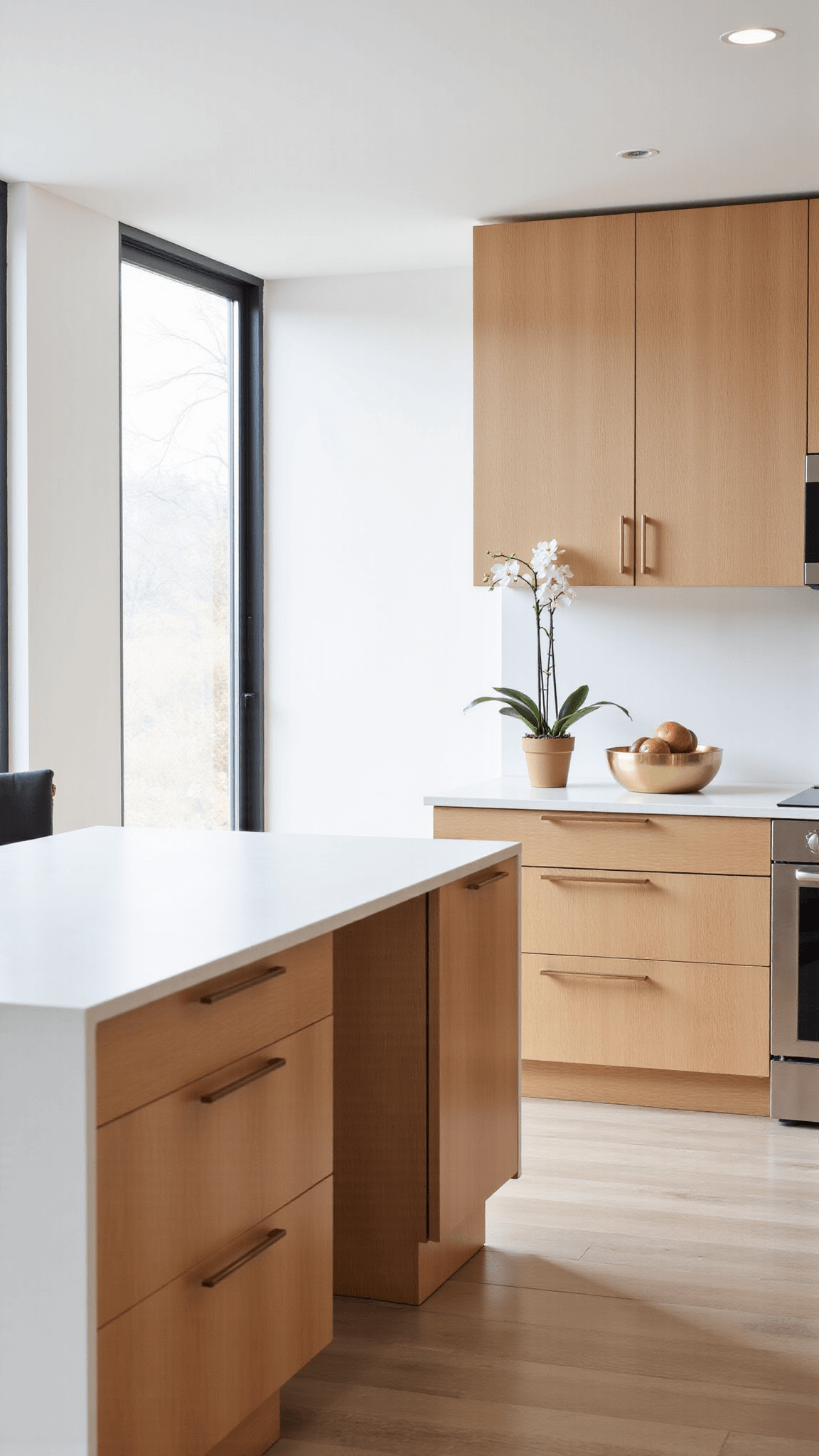 3428modern Sunlit Kitchen Hickory Quartz