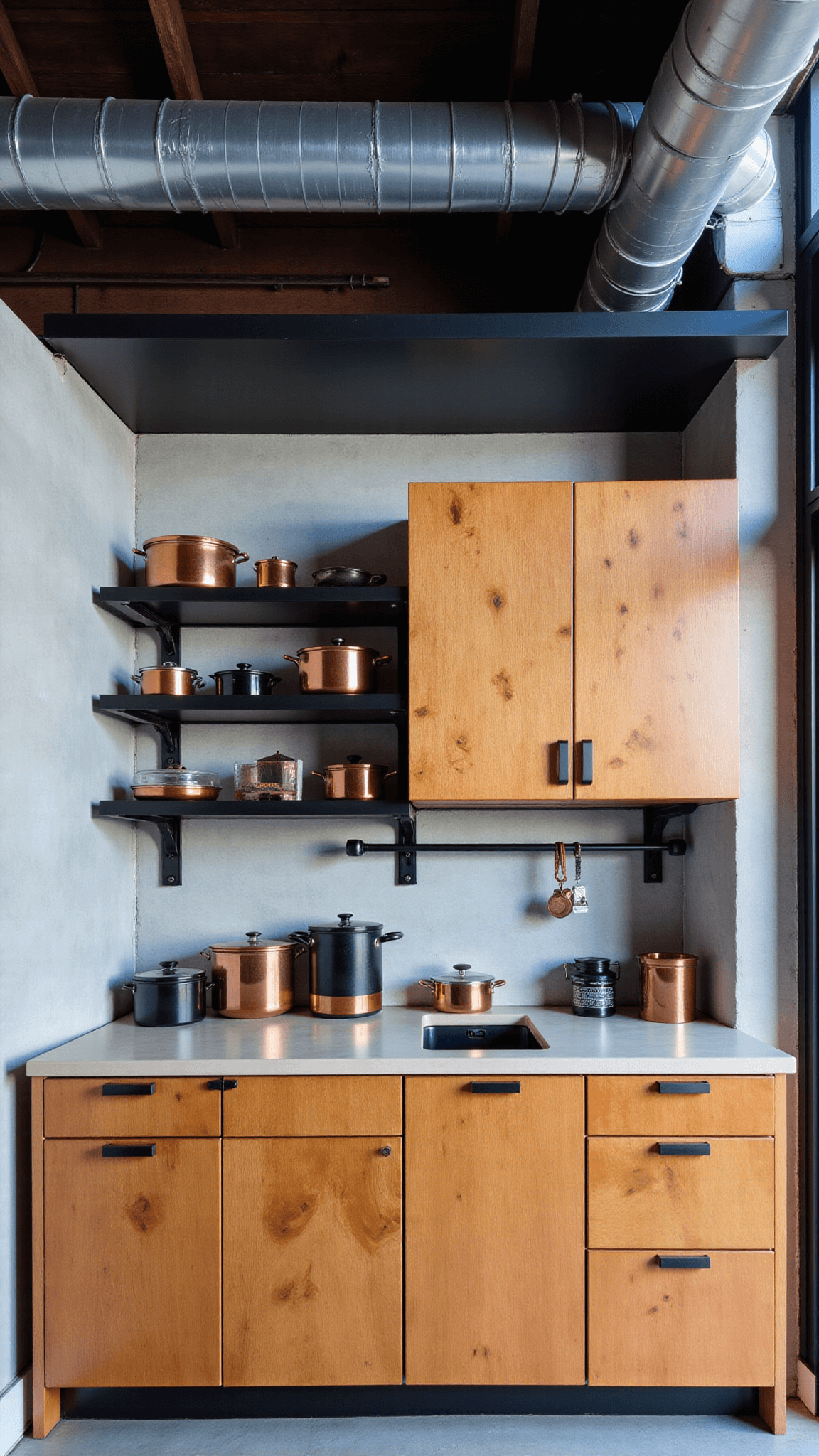 3431industrial Loft Kitchen Copper Concrete