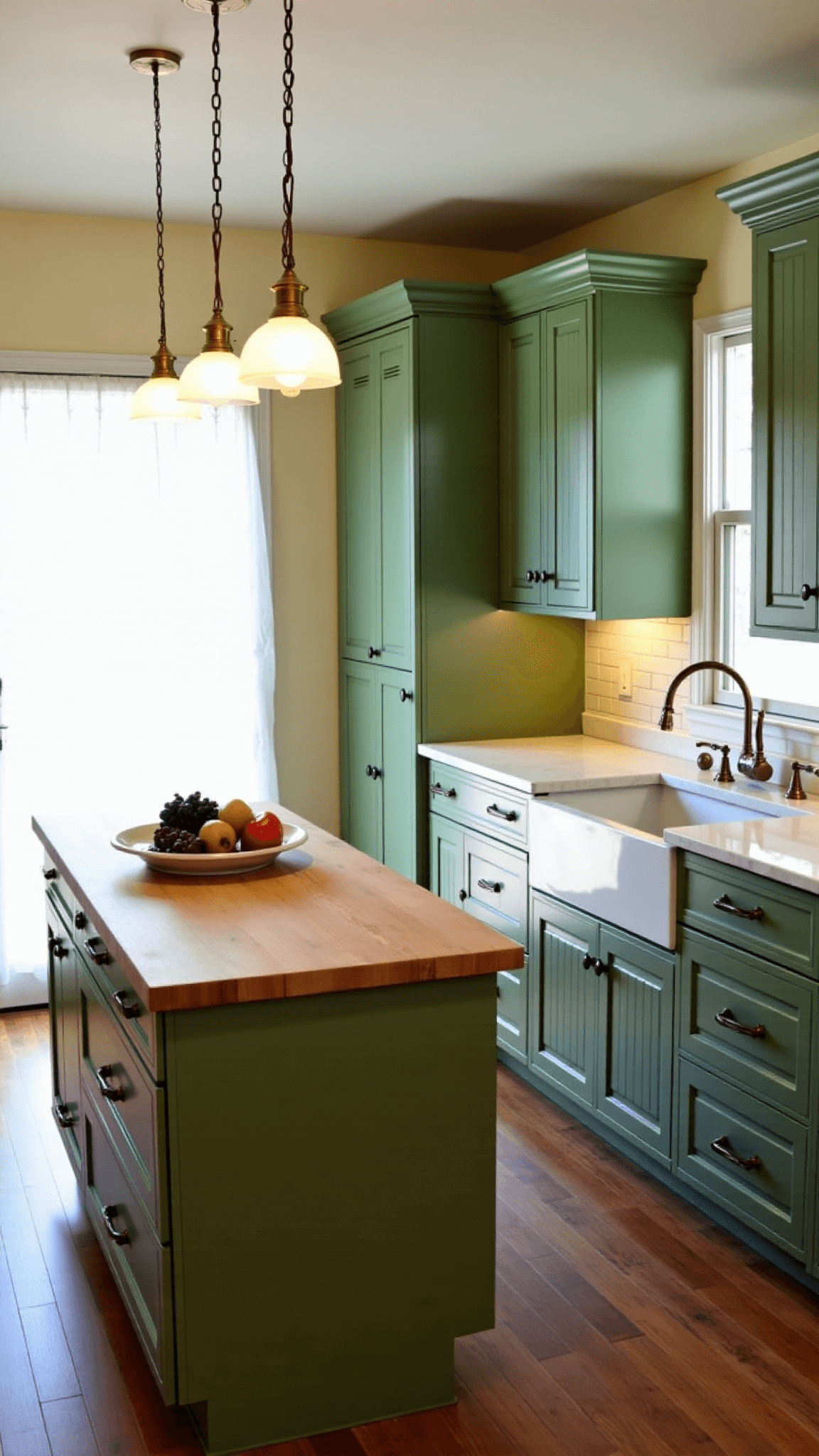 3471cozy Sage Cottage Kitchen Morning