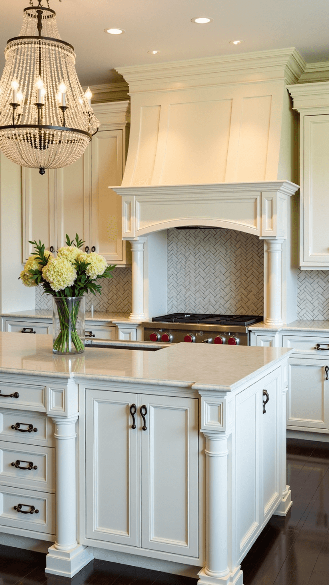3483european Elegant Kitchen Marble Island
