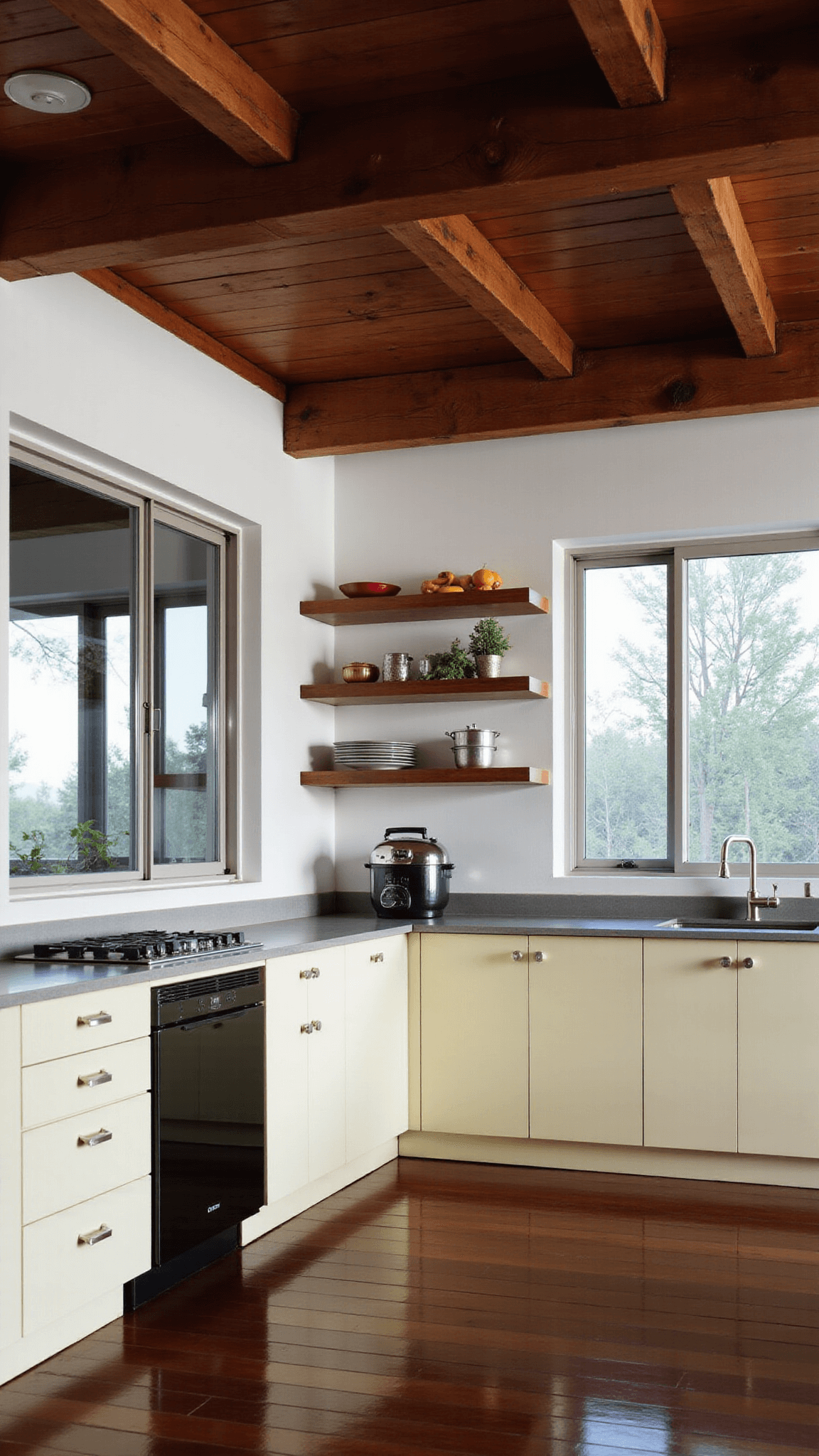 3485modern Rustic Kitchen Beam Diagonal