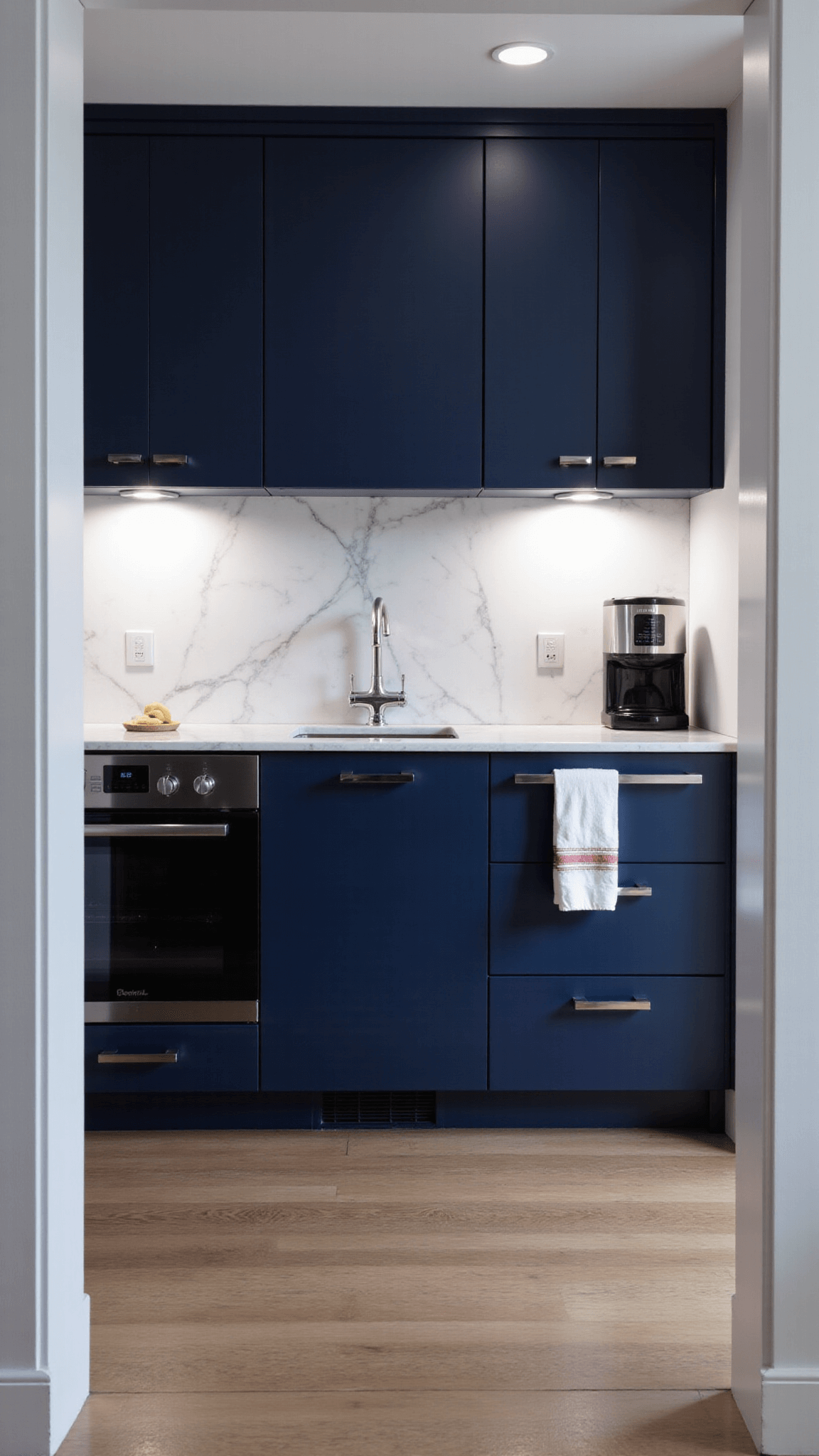 3498navy Urban Kitchen Marble Sophistication