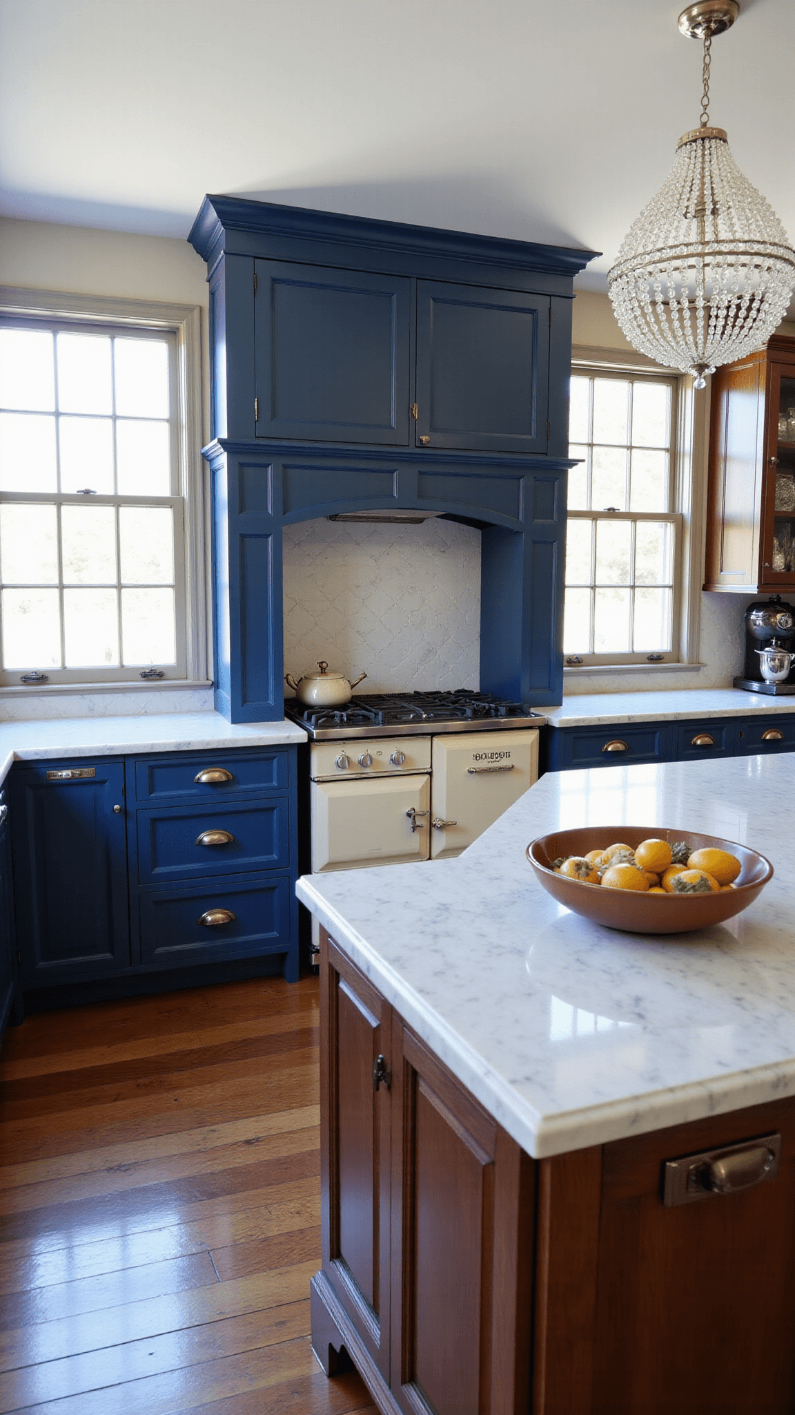 3499traditional Navy Kitchen Aga Morning