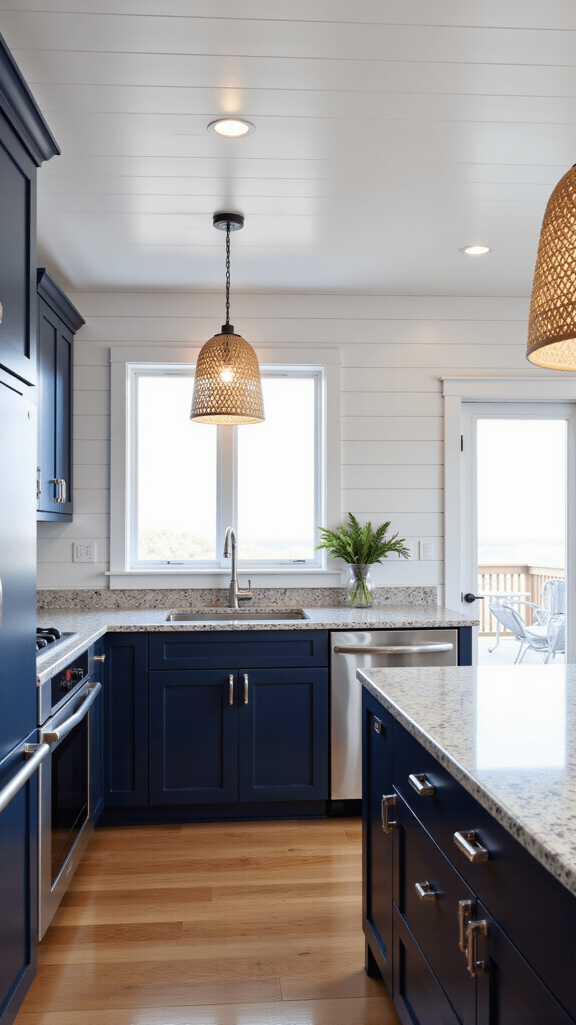 3501coastal Navy Kitchen Morning Light
