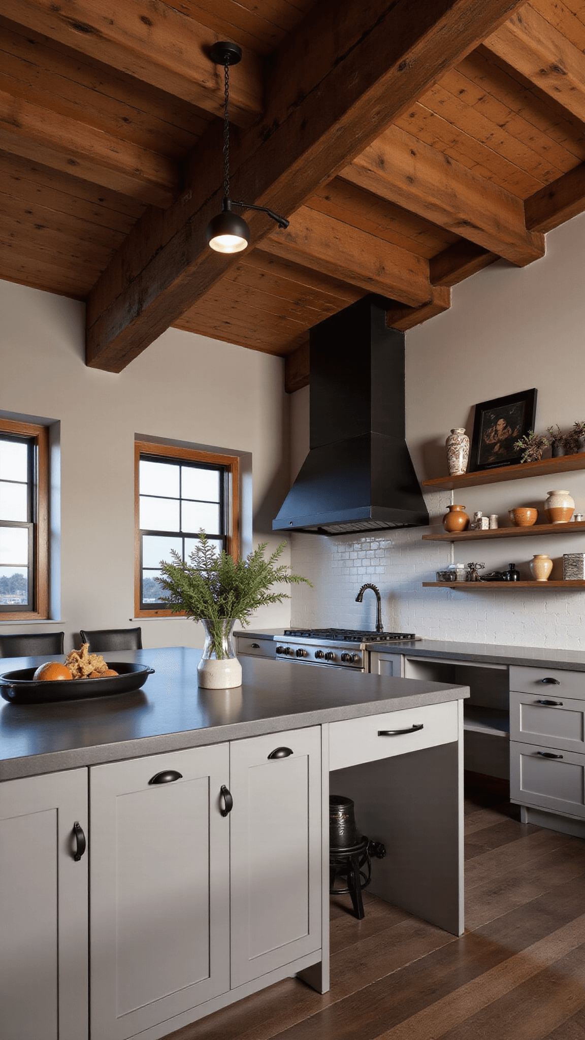 3505rustic Modern Kitchen Dusk Lighting