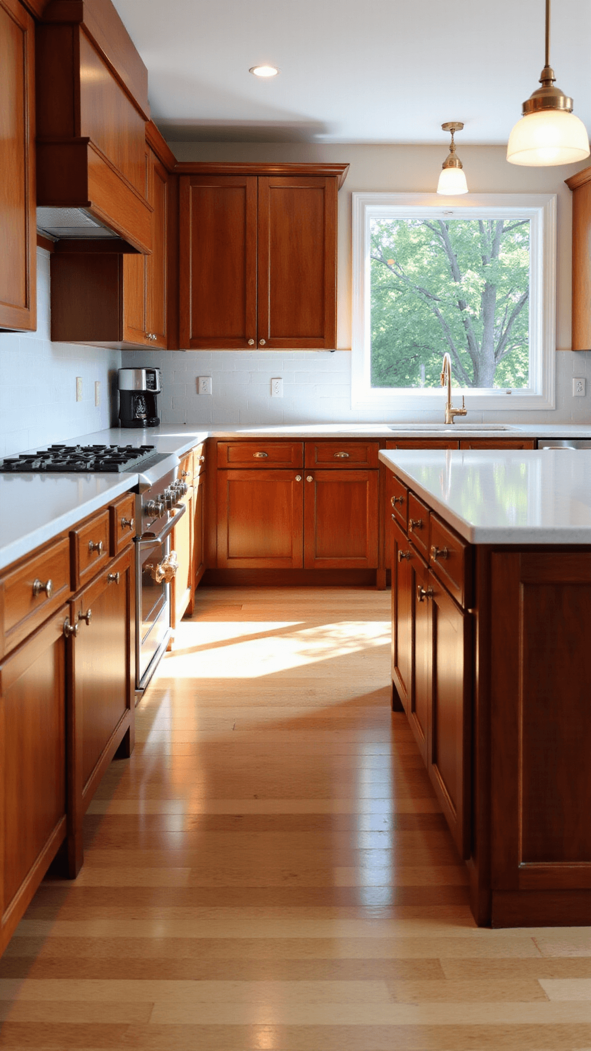 3509modern Cherry Kitchen Morning Light