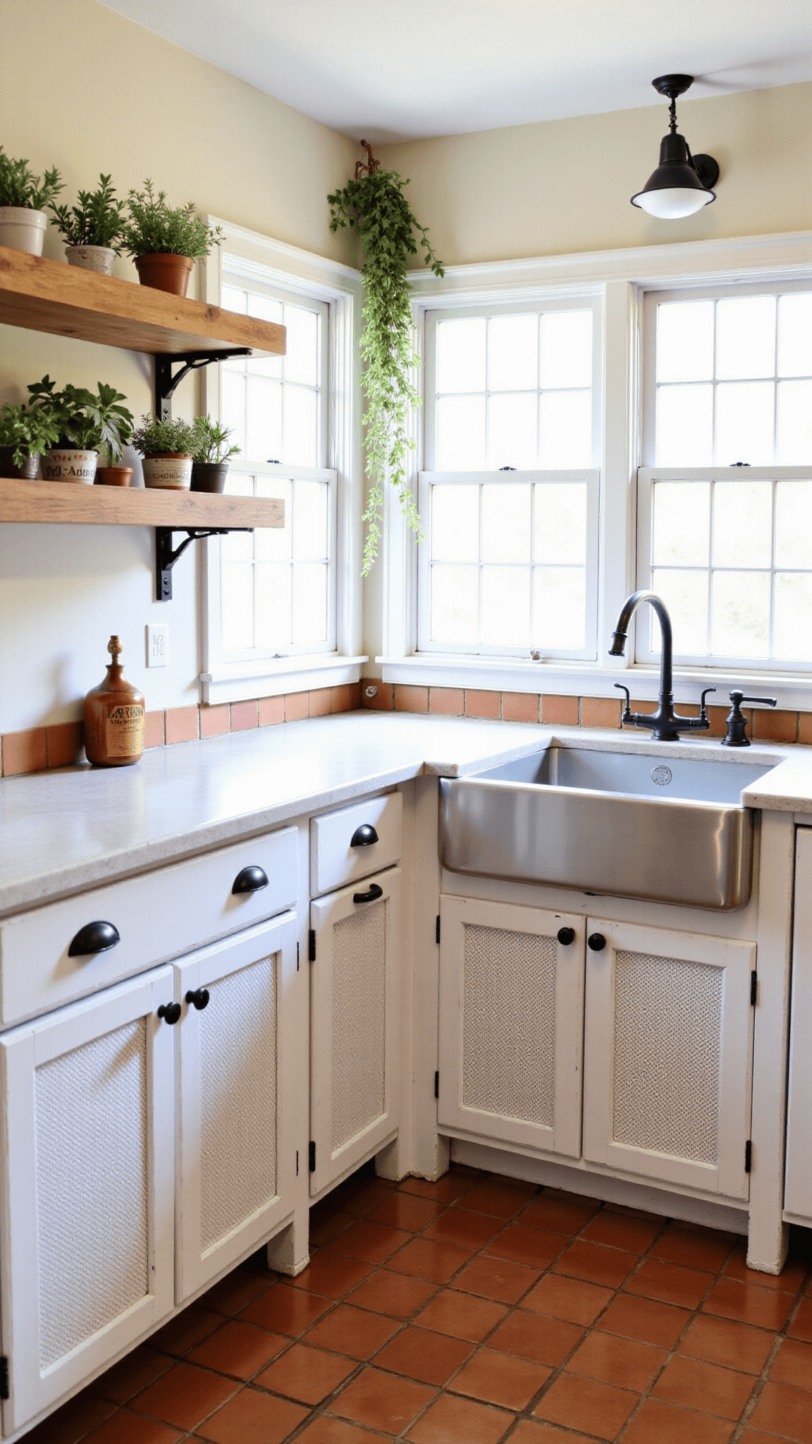 3521rustic Farmhouse Kitchen Corner View