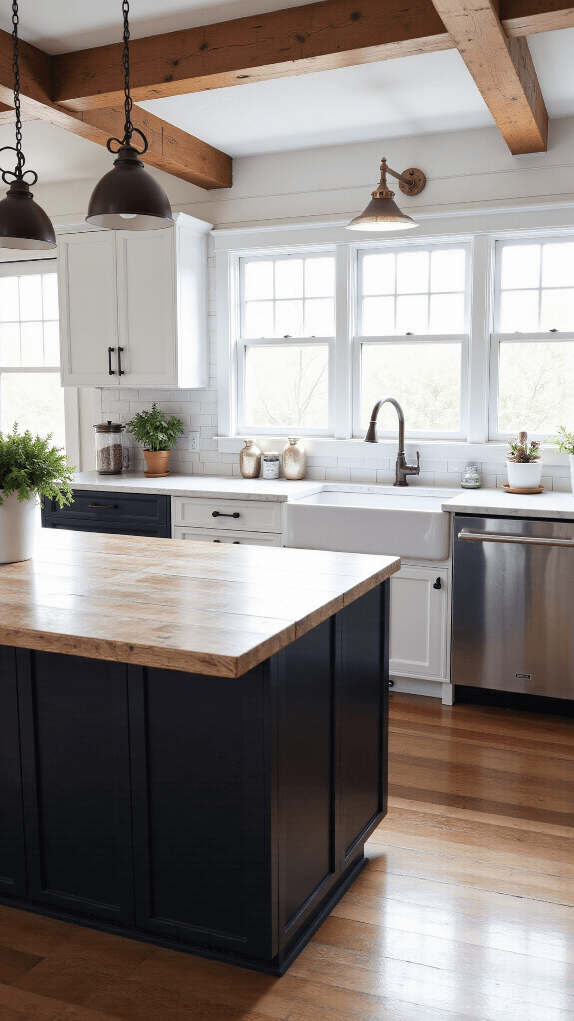 3523modern Farmhouse Kitchen Sunlit Interior