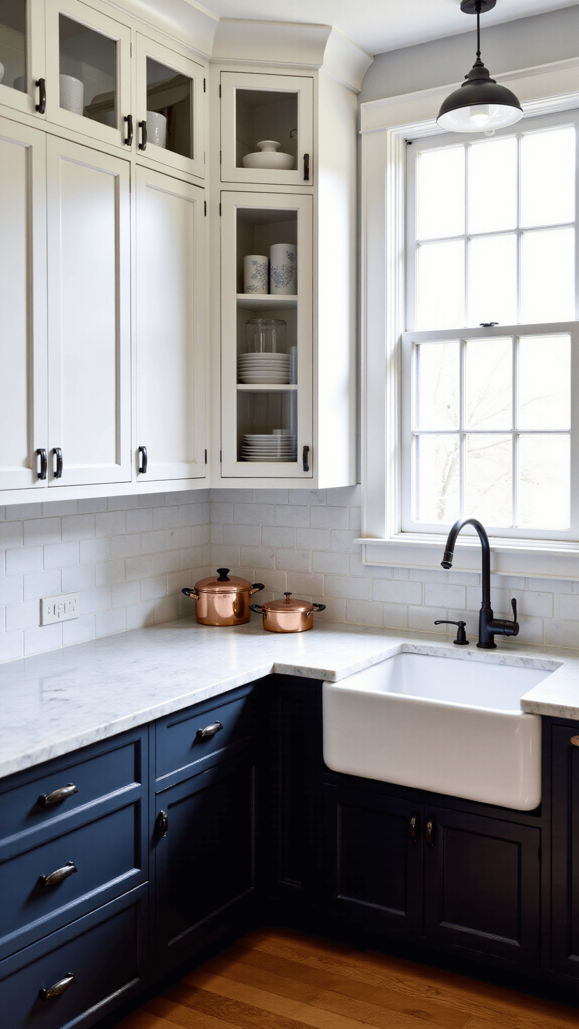 3525shaker Two Tone Kitchen Evening