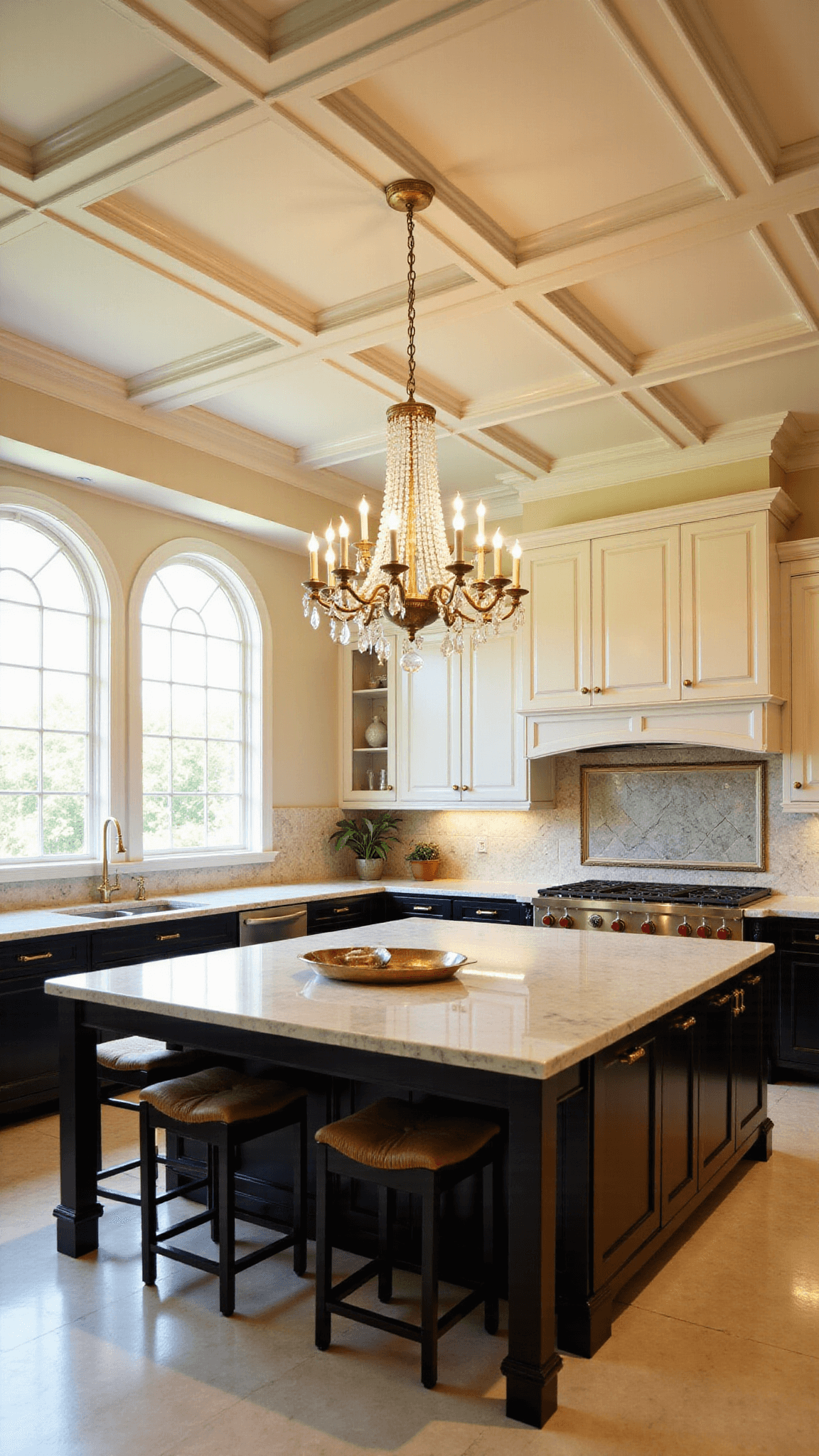 3527transitional Luxury Kitchen Brass Crystal