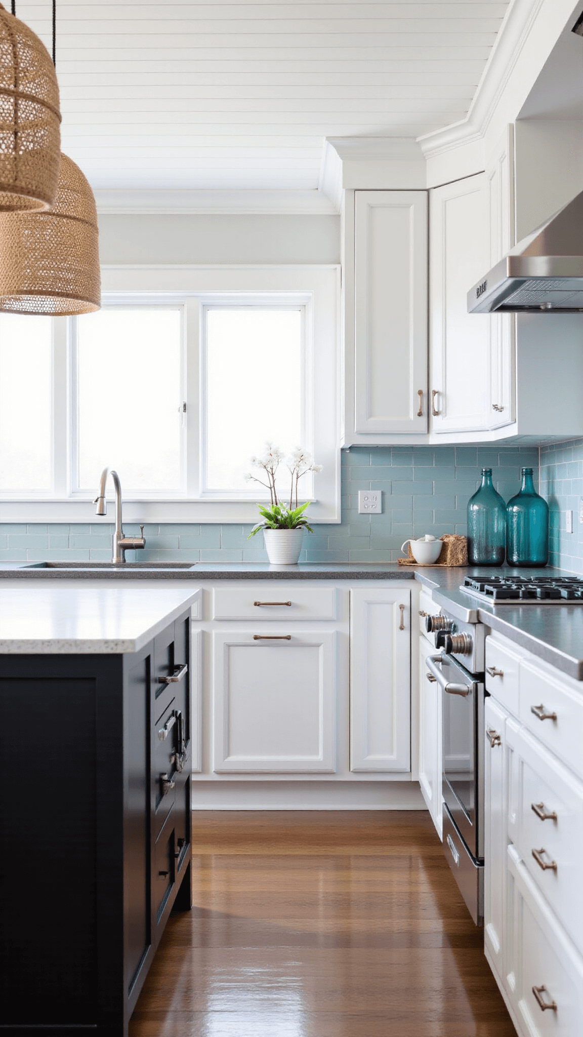 3529coastal Contemporary Kitchen Bright Airy