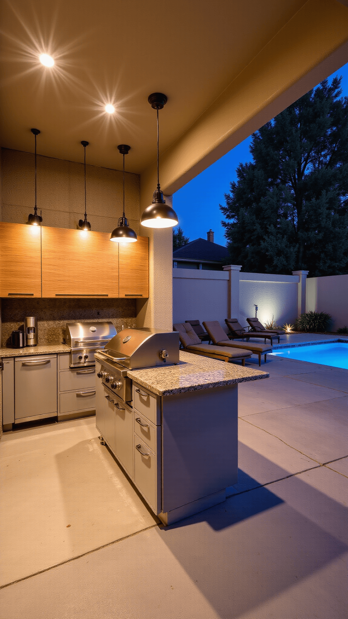 3531luxury Patio Kitchen Sunset