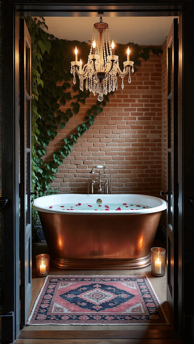 3779copper Tub Chandelier Evening Sanctuary
