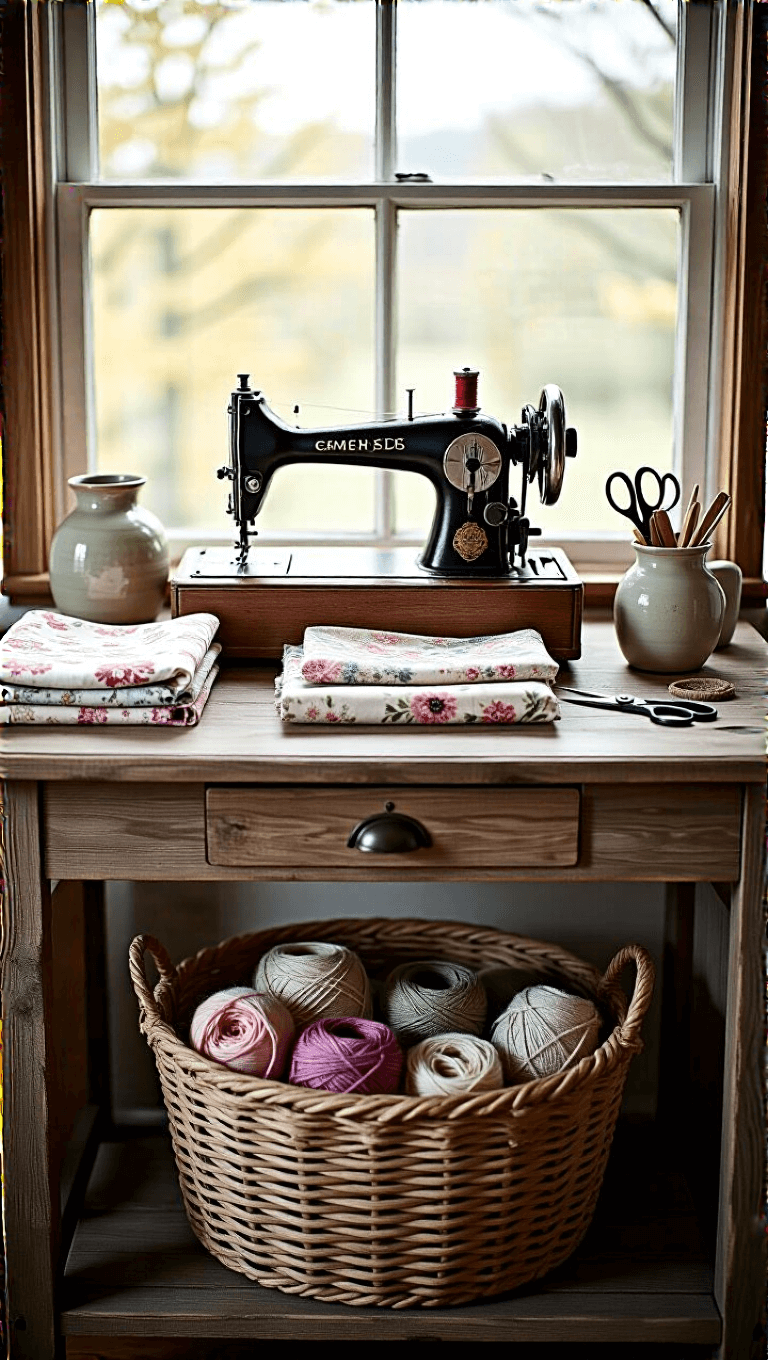 3819rustic Craft Desk Setup